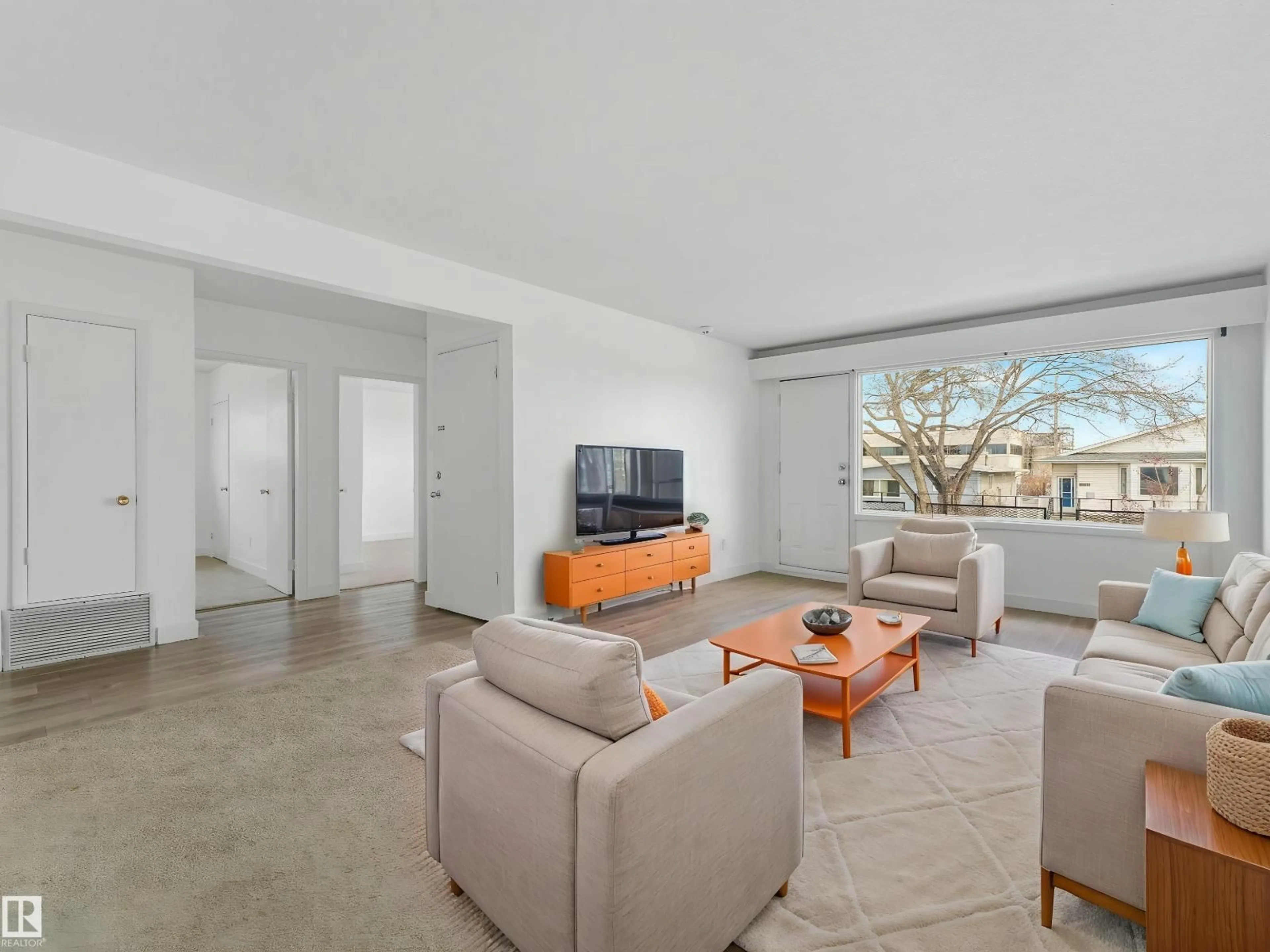 Living room with furniture, unknown for 24 - 12722 83 ST NW, Edmonton Alberta T5E2V8