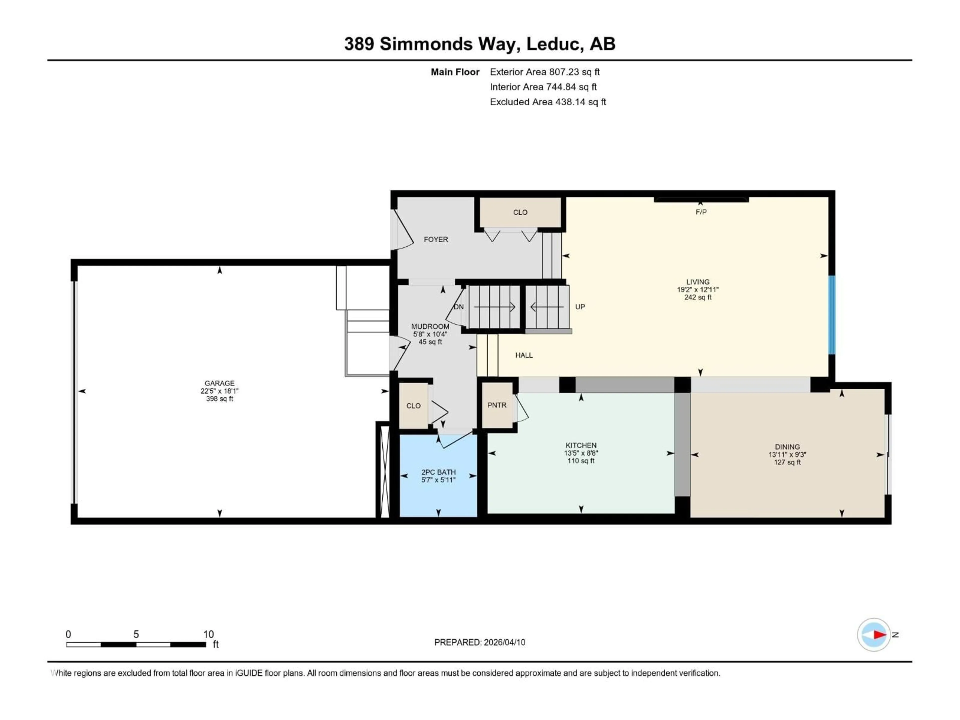Floor plan for 389 SIMMONDS WY, Leduc Alberta T9E0T9