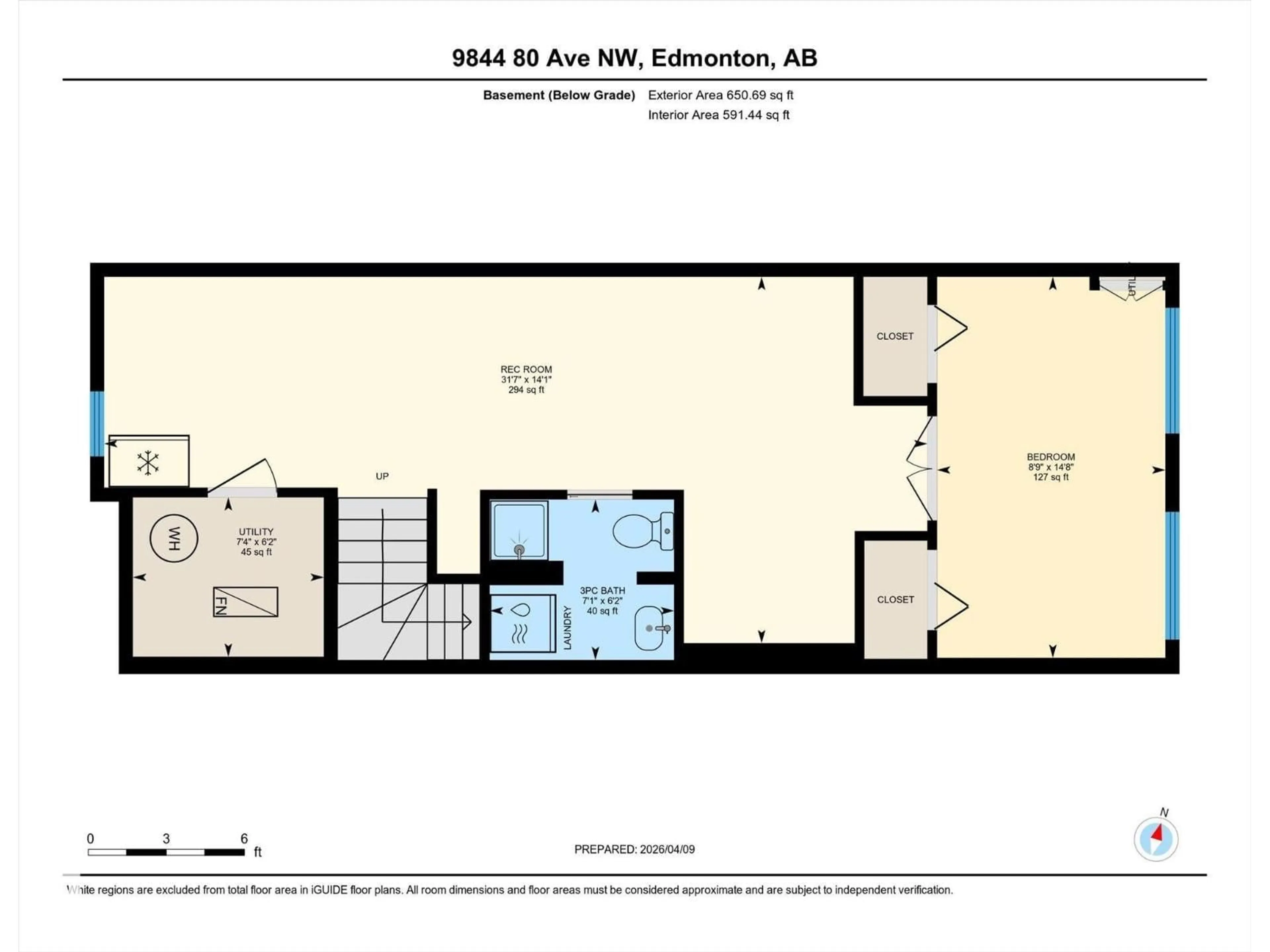 Floor plan for 9844 80 AV, Edmonton Alberta T6E1T1
