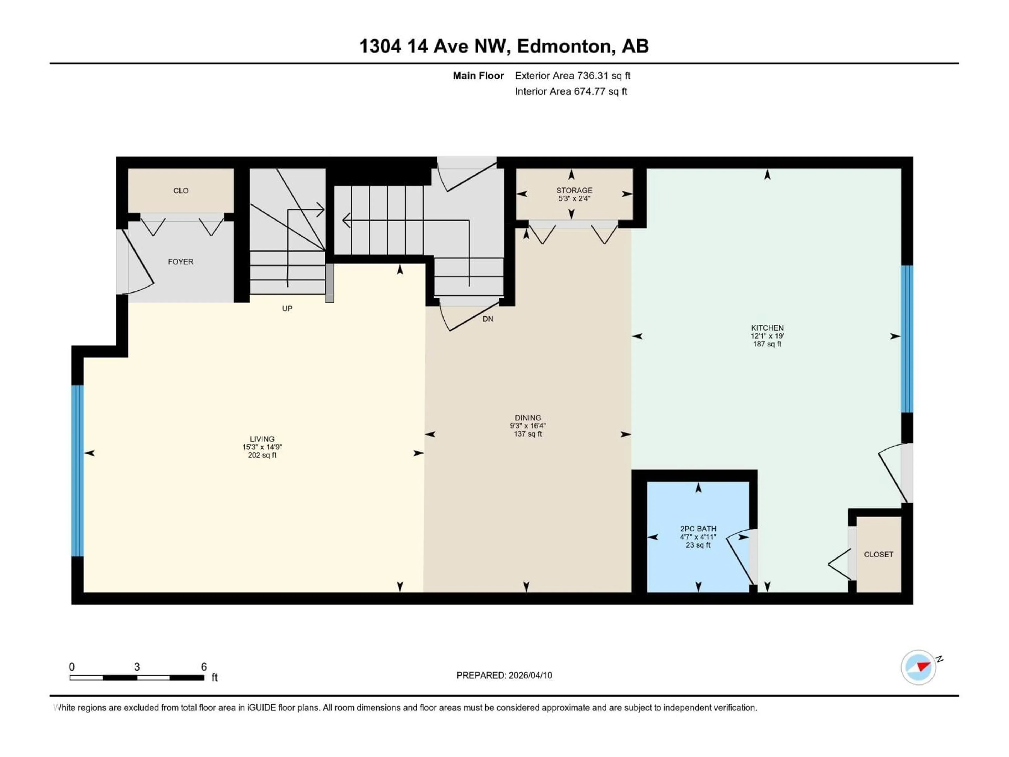 Floor plan for NW - 1304 14 AV, Edmonton Alberta T6T2T9