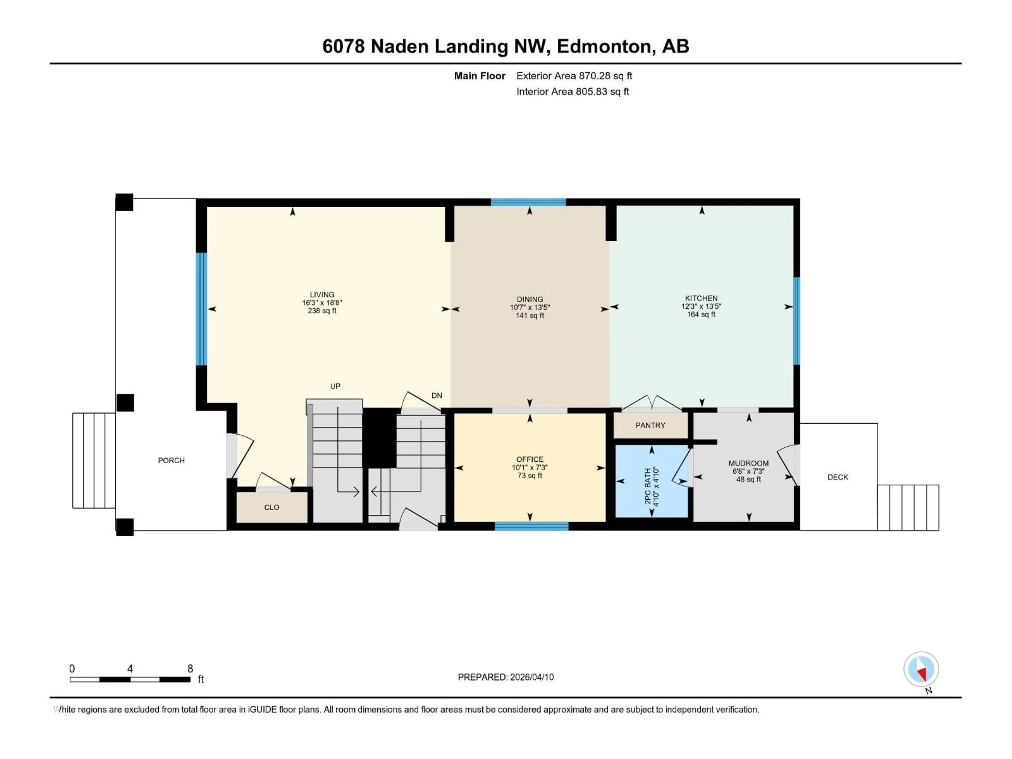 Floor plan for 6078 NADEN LD, Edmonton Alberta T5E6X8