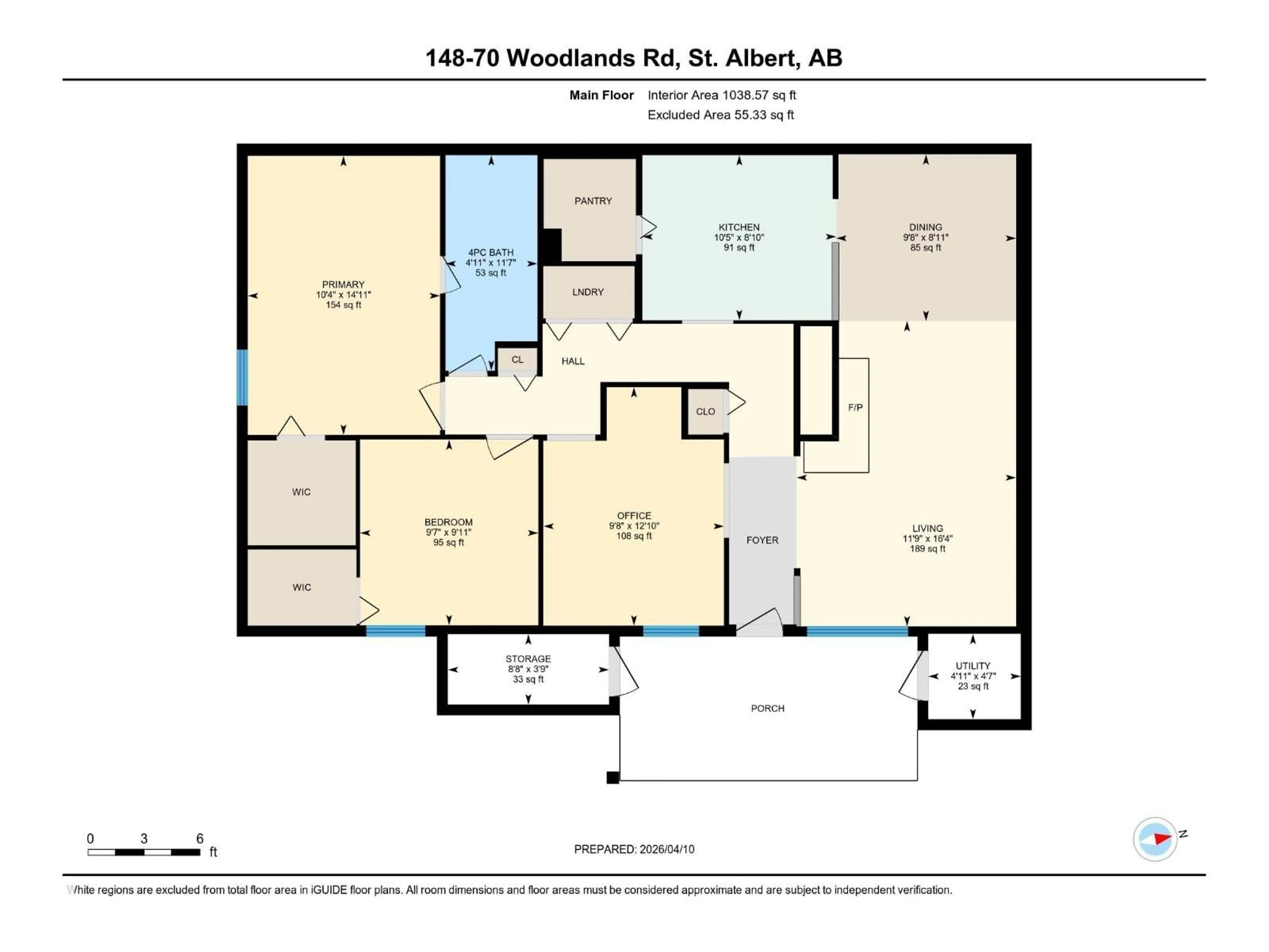 Floor plan for 70 - 148 WOODLANDS RD, St. Albert Alberta T8N5H2