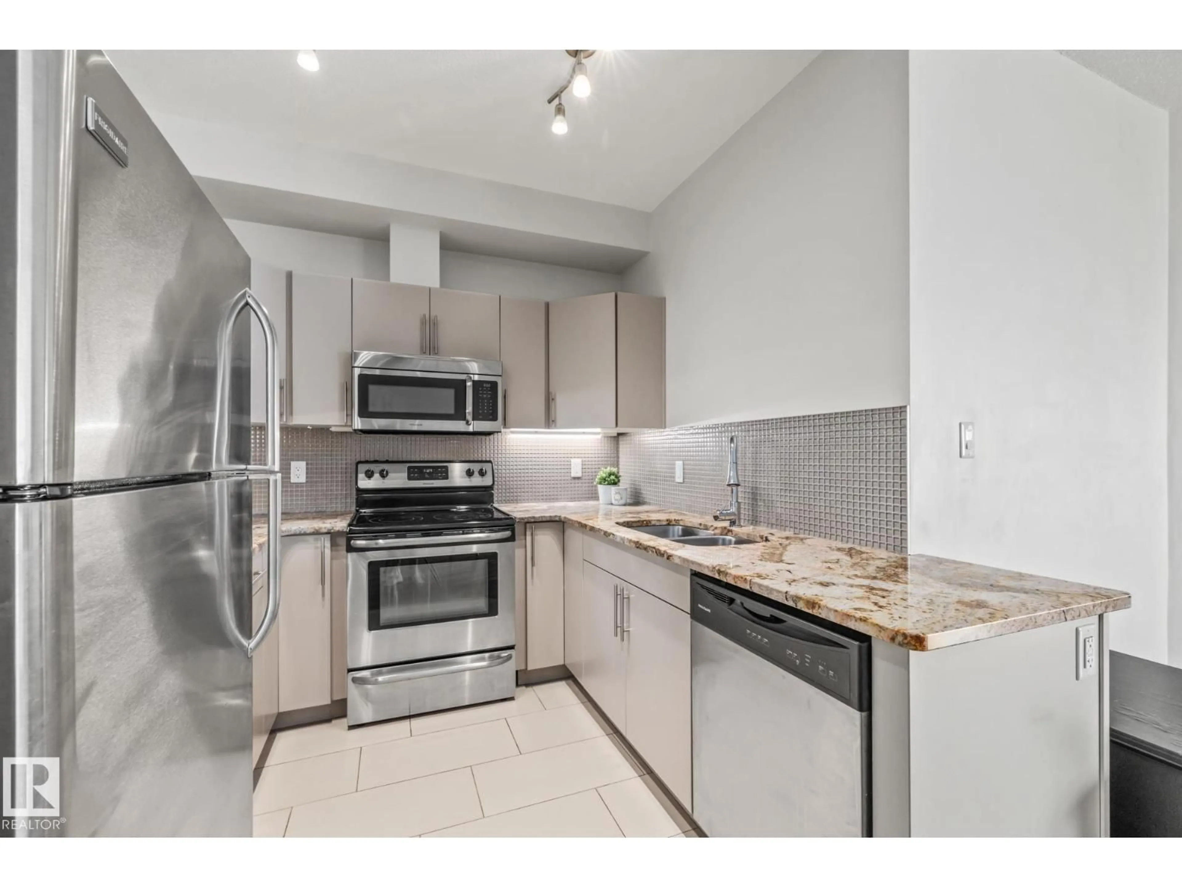 Standard kitchen, ceramic/tile floor for #212 - 10611 117 ST, Edmonton Alberta T5H0G6