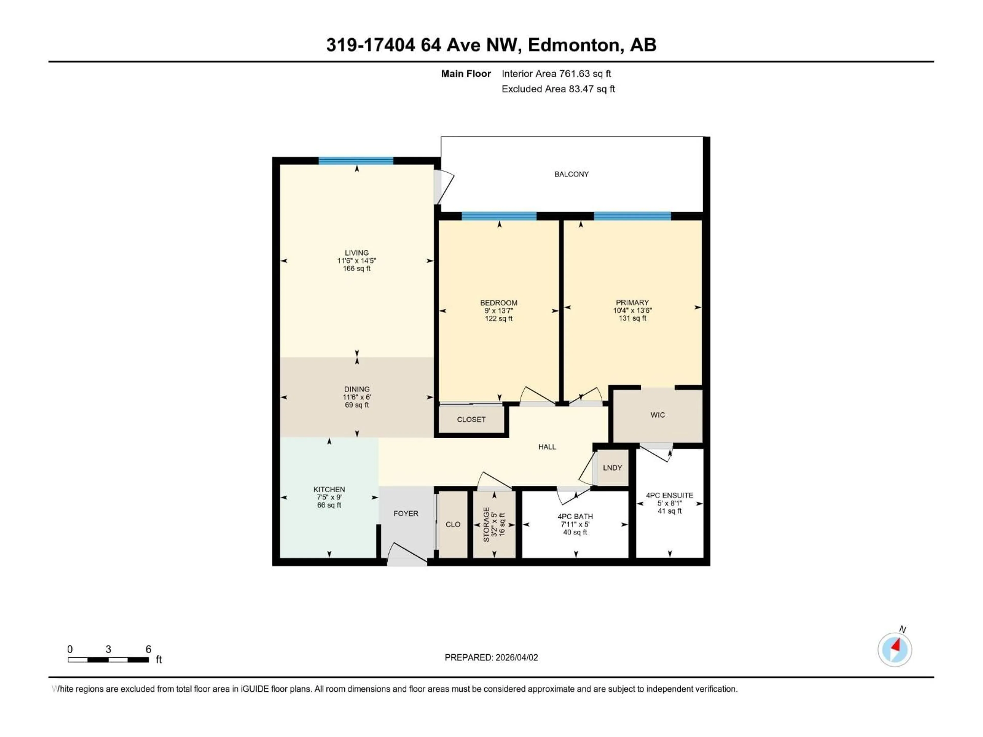 Floor plan for 319 17404 64 AV, Edmonton Alberta T5T6X4