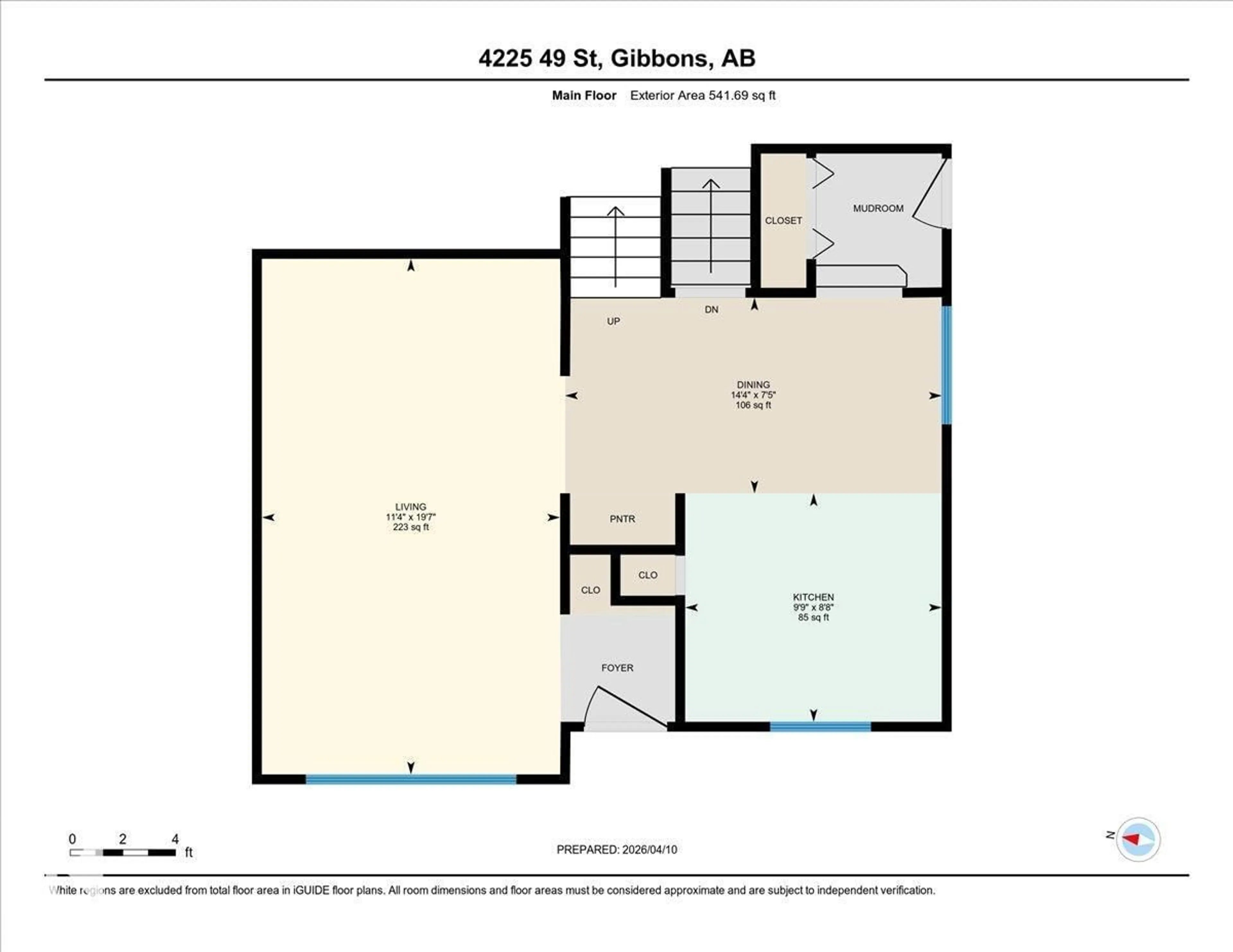Floor plan for 4225 49 ST, Gibbons Alberta T0A1N0