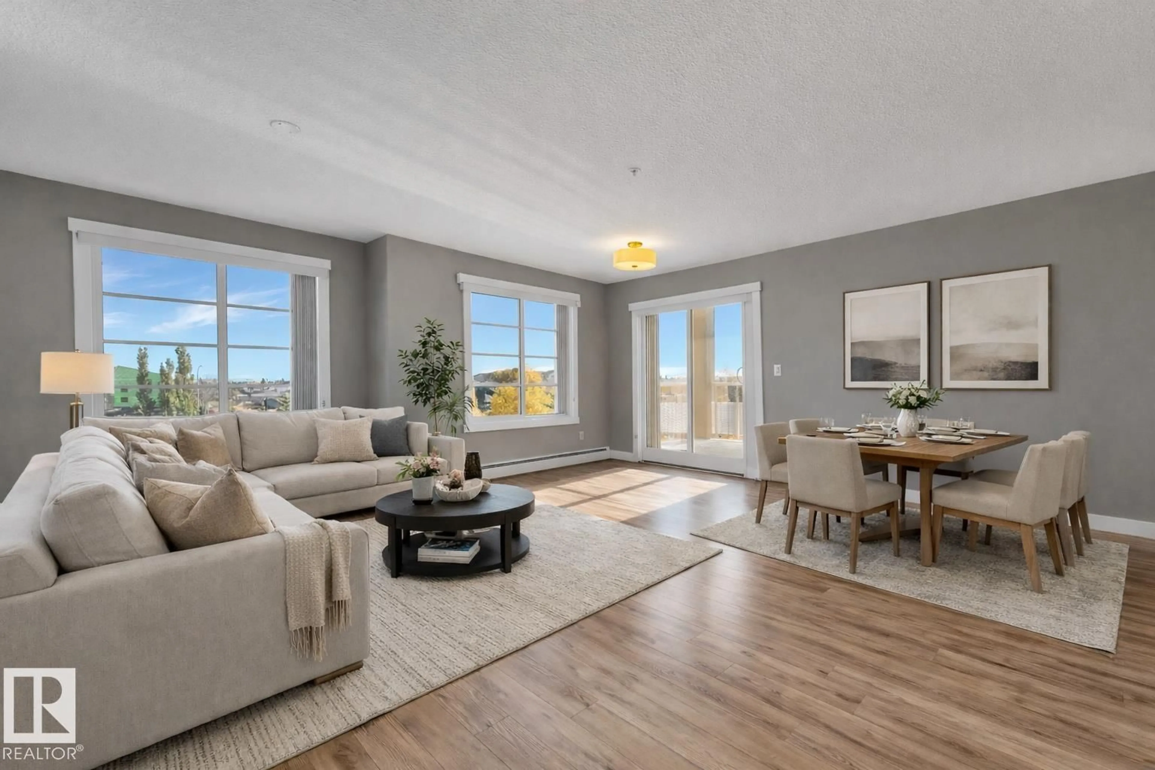 Living room with furniture, unknown for #319 - 3670 139 AV NW, Edmonton Alberta T5Y3N5