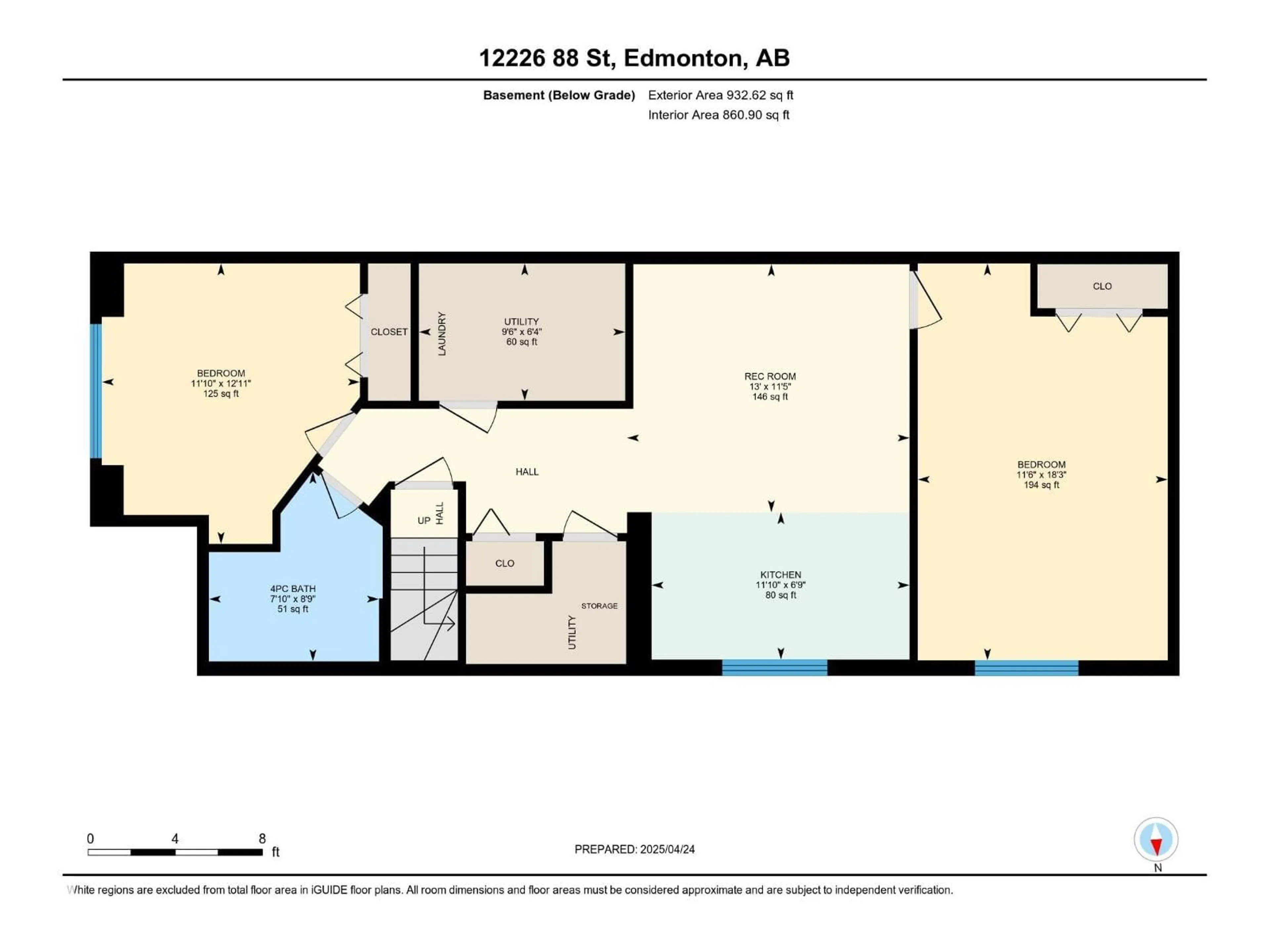 Floor plan for NW - 12226 88 ST, Edmonton Alberta T5B3S8