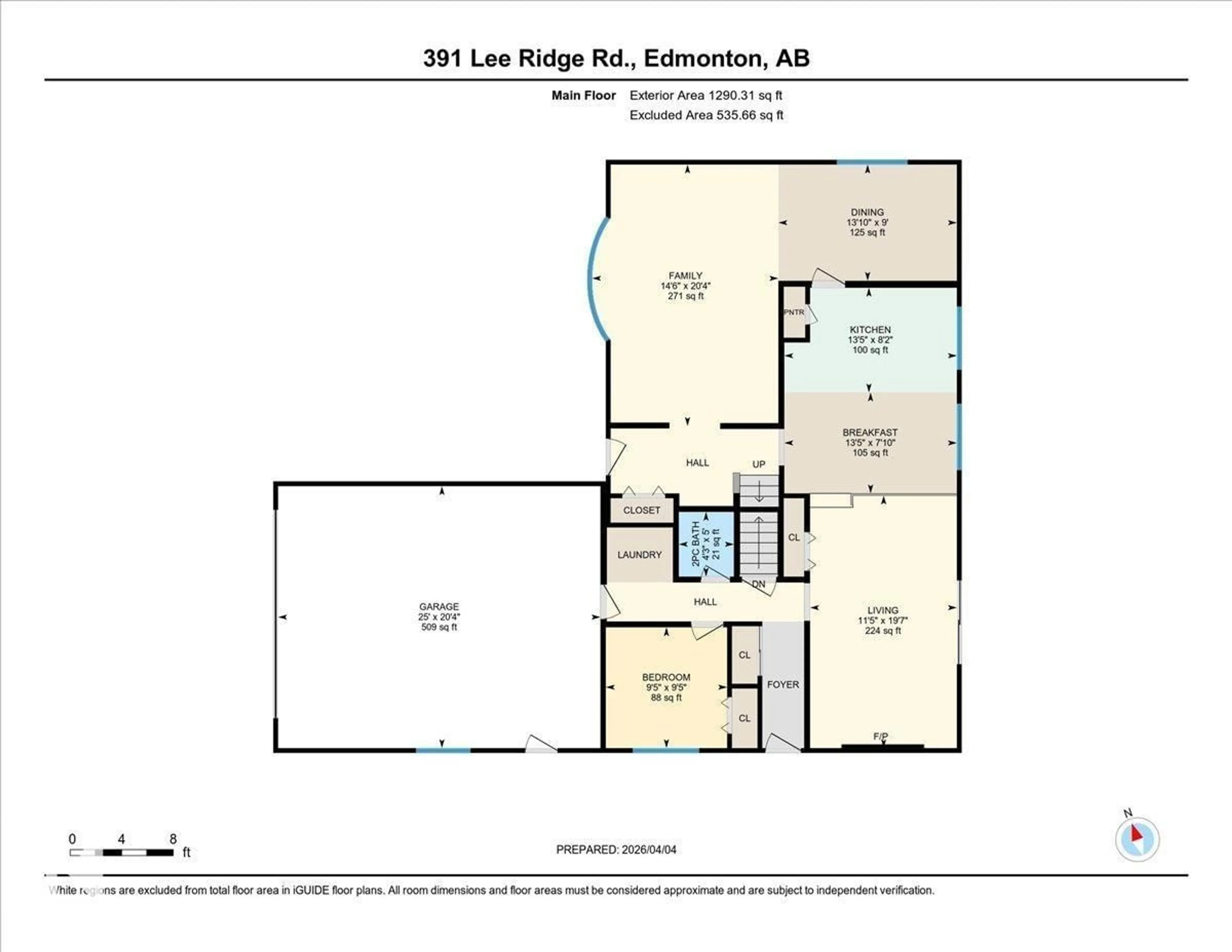 Floor plan for 391 LEE RIDGE RD, Edmonton Alberta T6K0N6