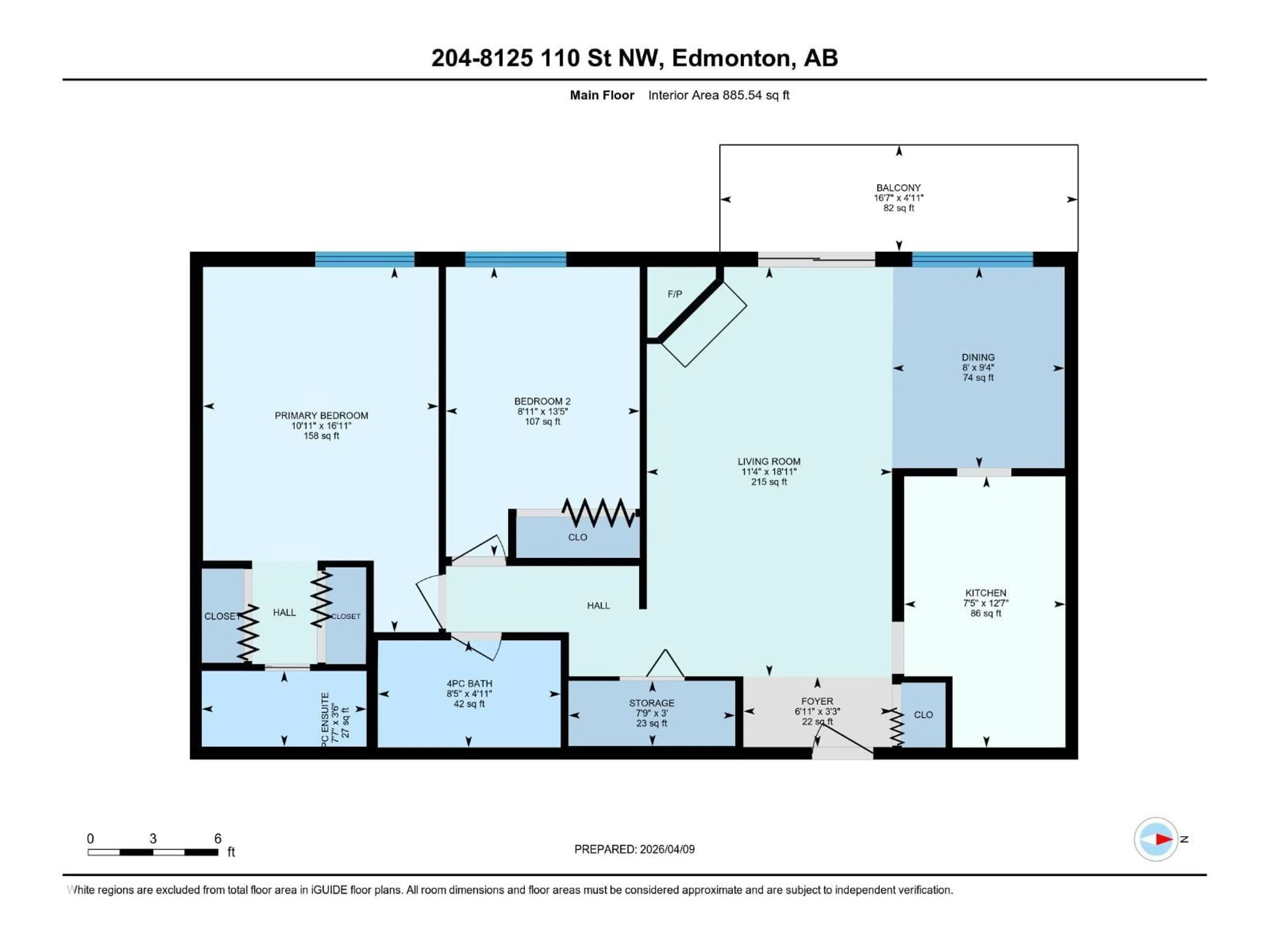 Floor plan for #204 - 8125 110 ST NW, Edmonton Alberta T6G2P3