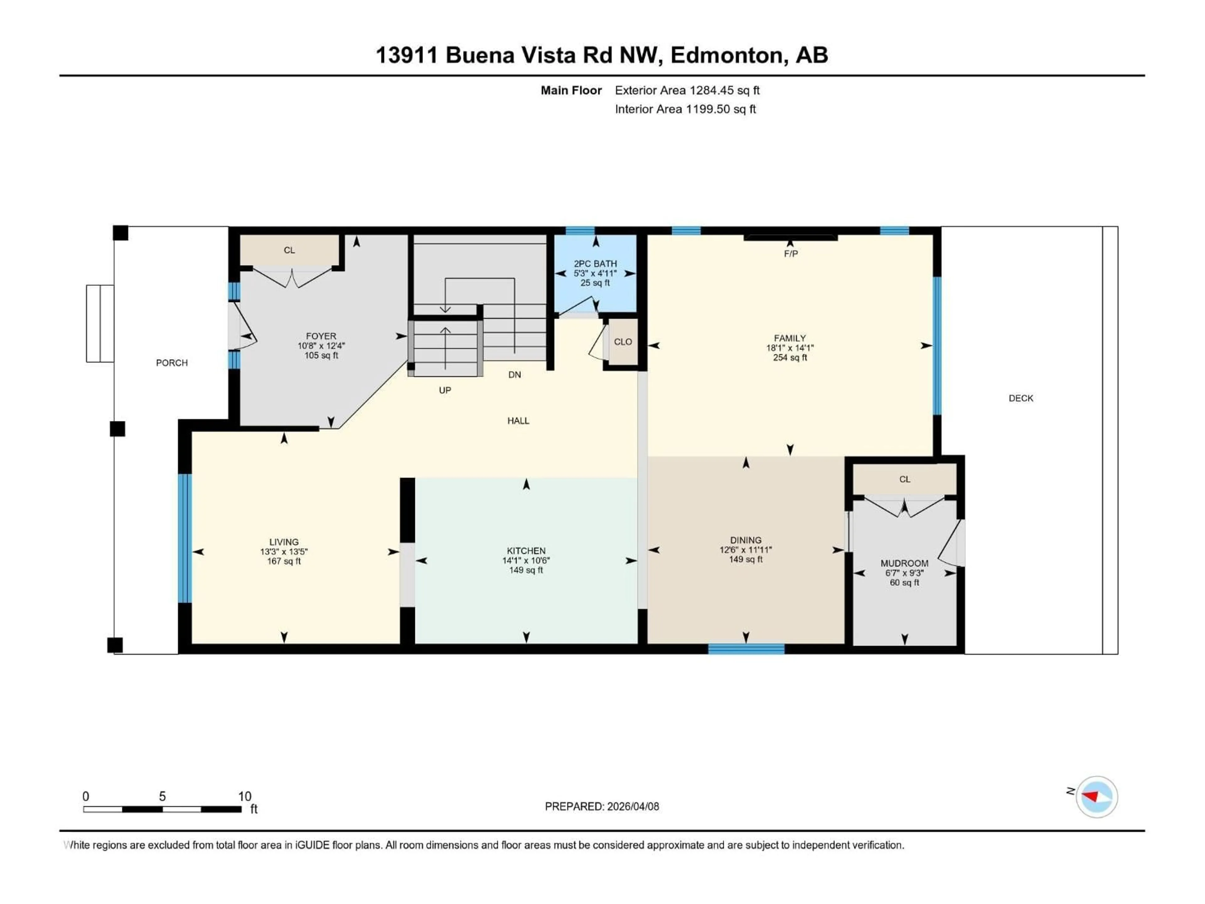 Floor plan for 13911 BUENA VISTA RD, Edmonton Alberta T5R5R9