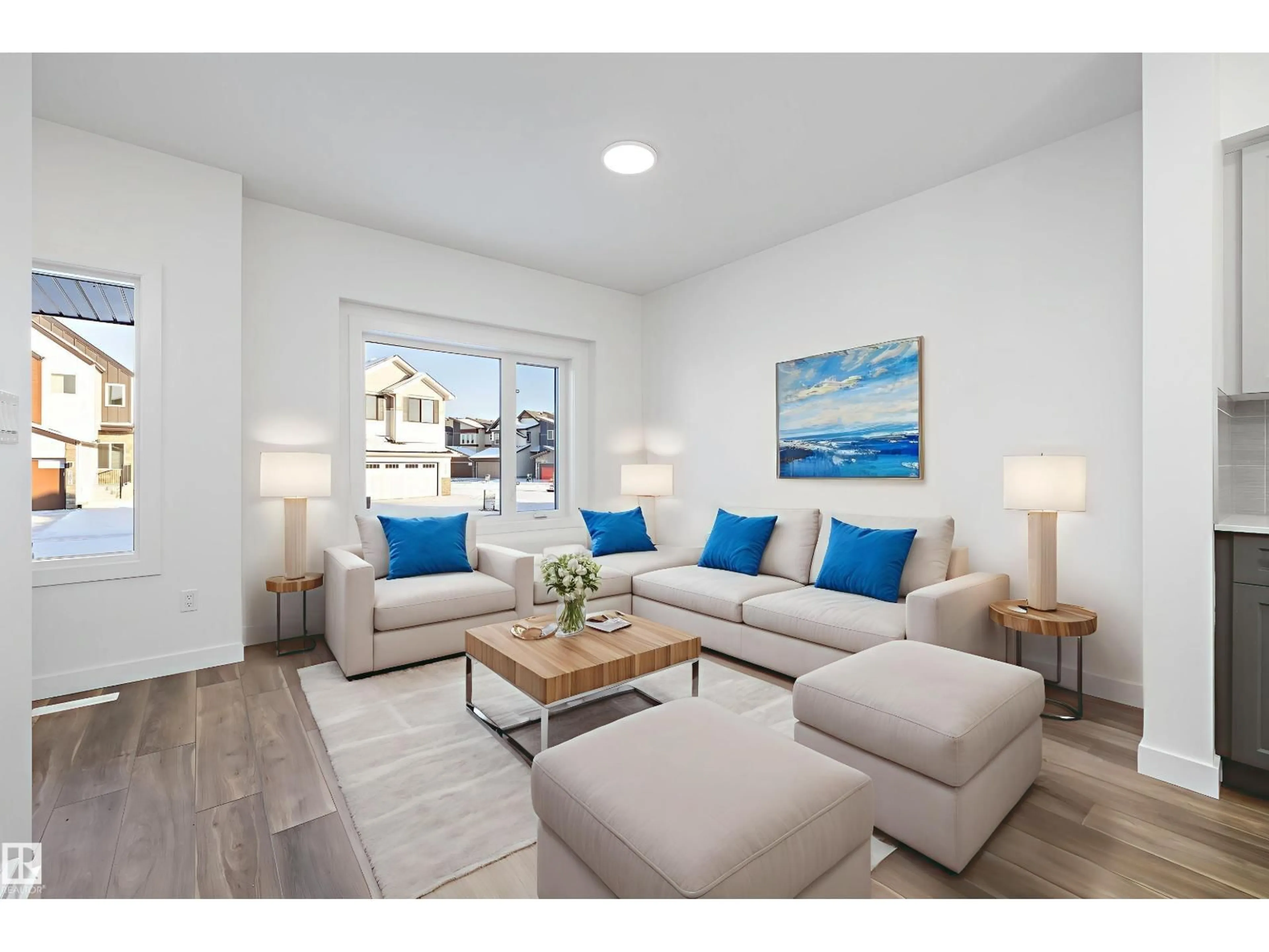 Living room with furniture, unknown for 17544 63 ST NW, Edmonton Alberta T5Y4A5