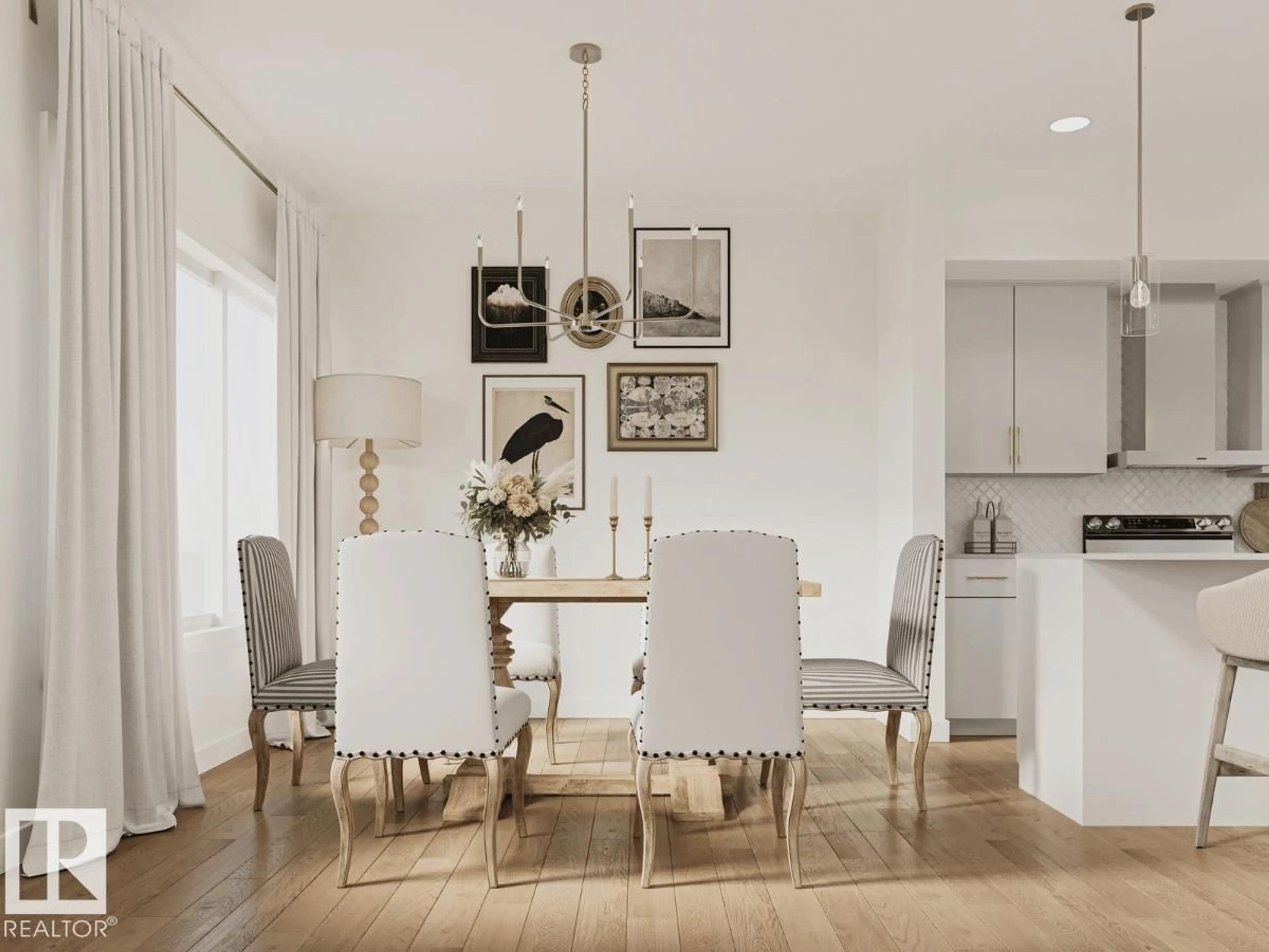 Dining room, wood/laminate floor for SW - 5011 CAWSEY LI, Edmonton Alberta T6W5G4