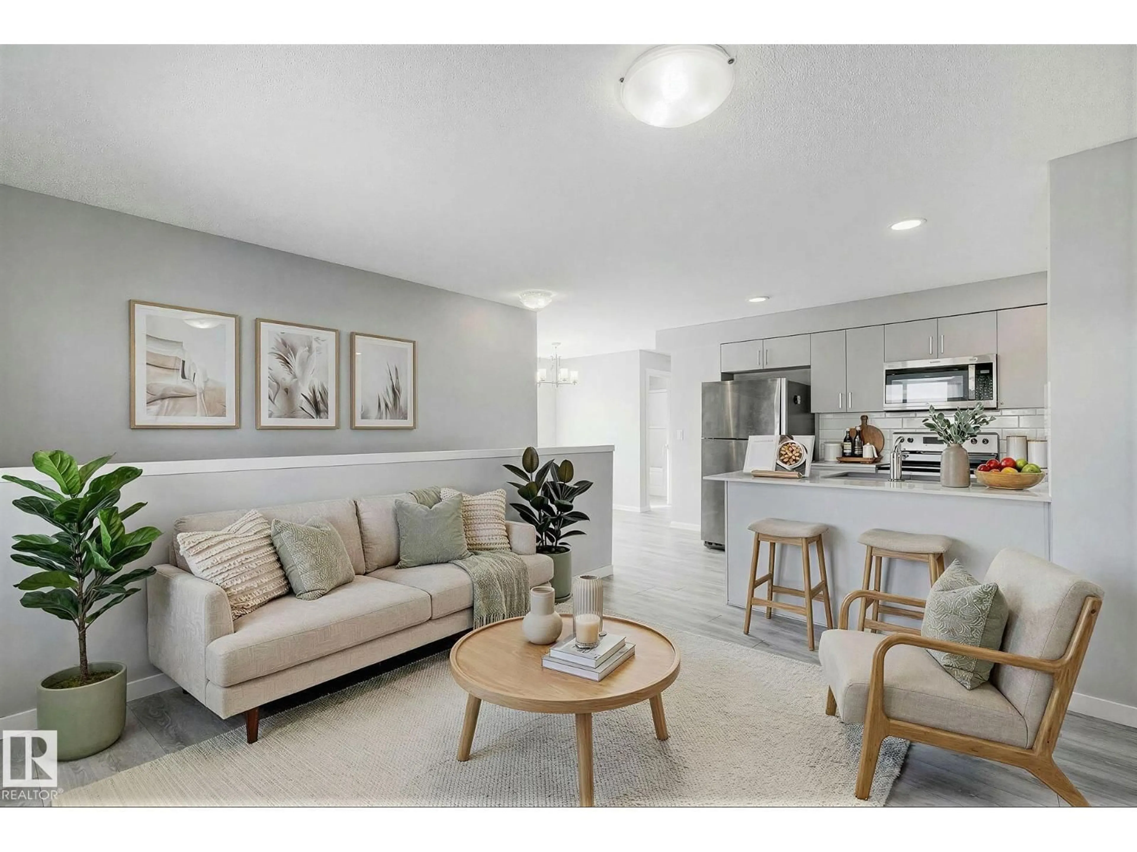 Living room with furniture, unknown for 1530 - 20 TAMARACK BV, Edmonton Alberta T6T2E6