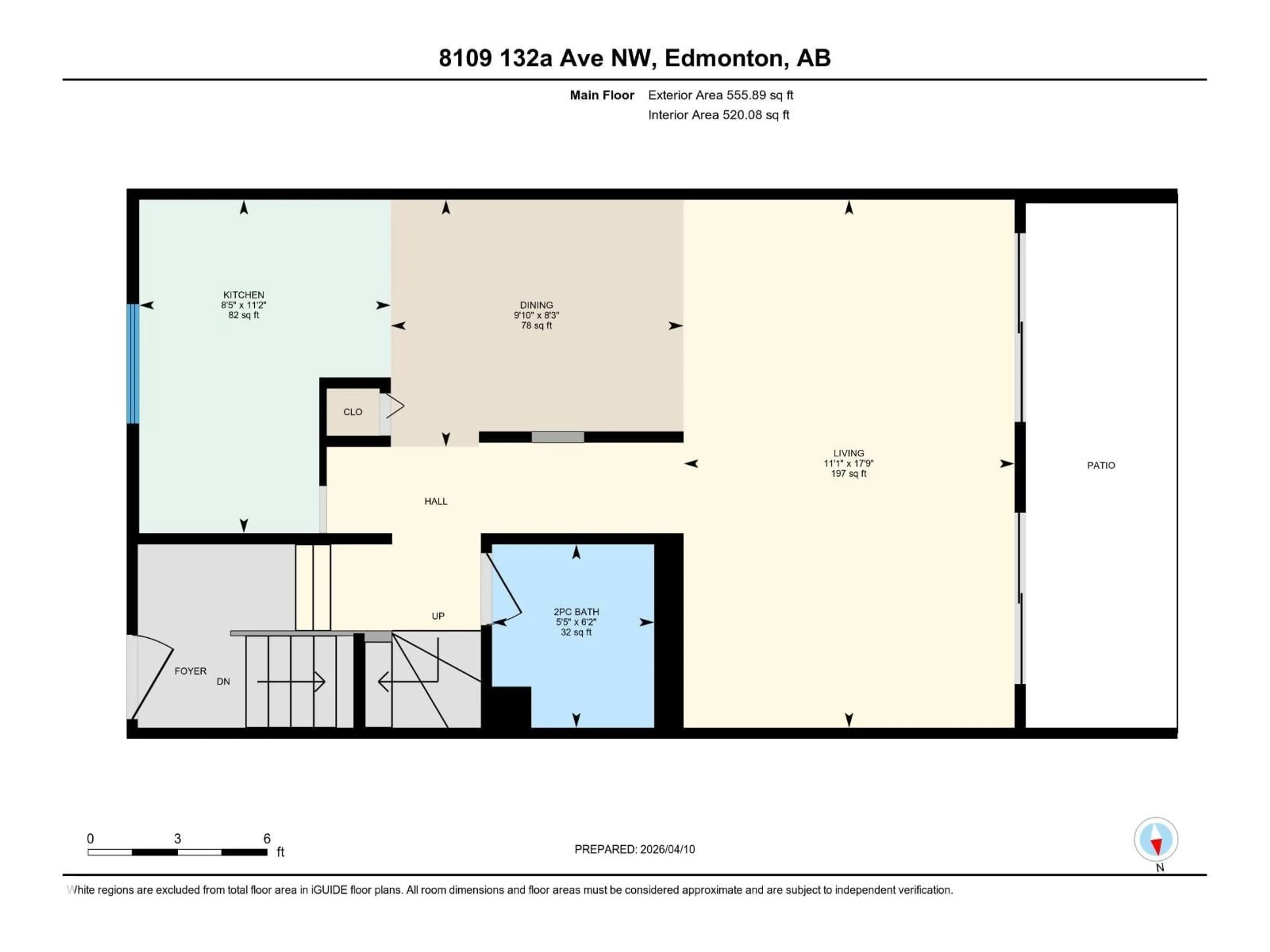 Floor plan for 8109 132A AV, Edmonton Alberta T5C2C9