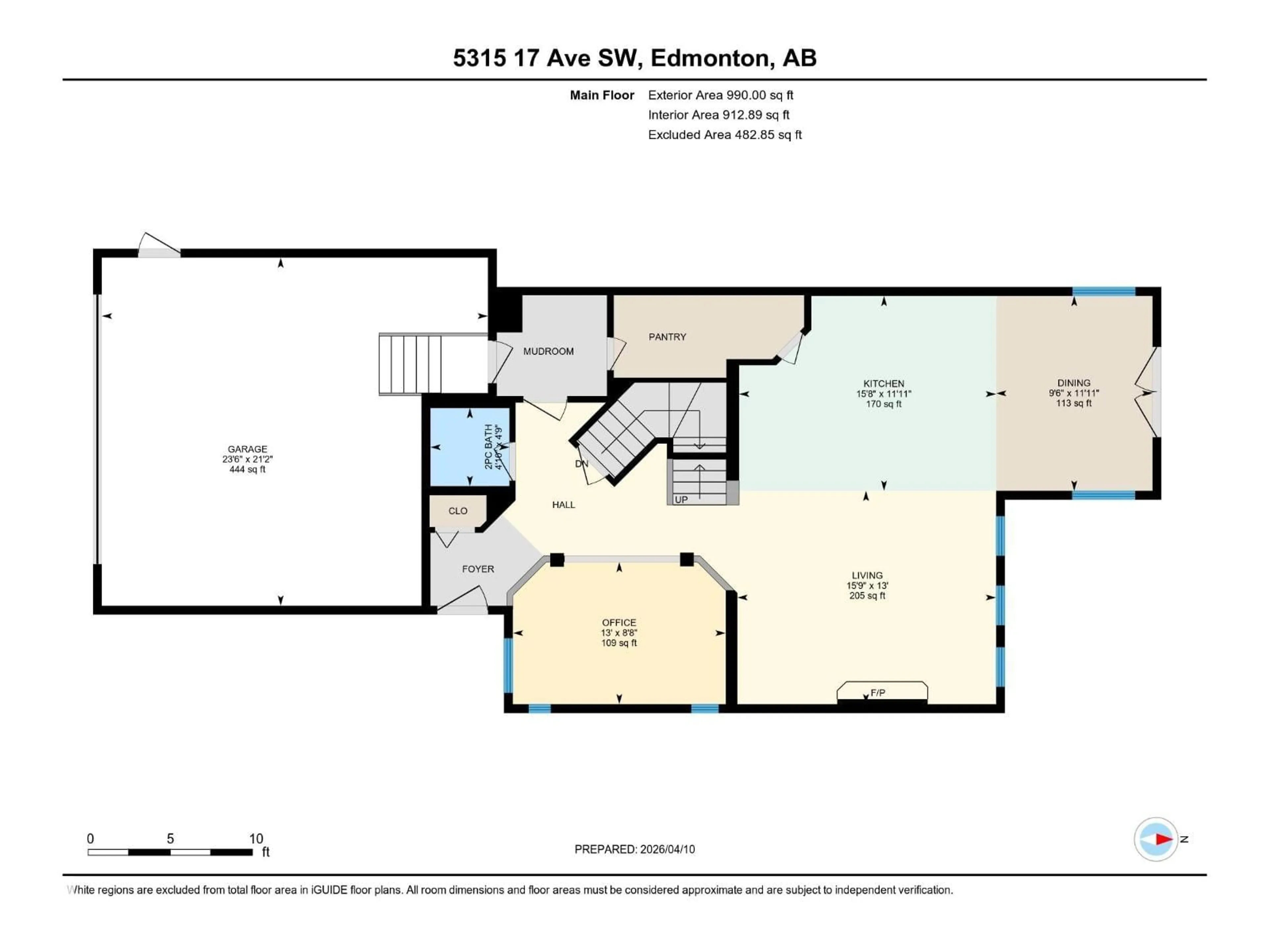 Floor plan for 5315 17 AV, Edmonton Alberta T6X1R2