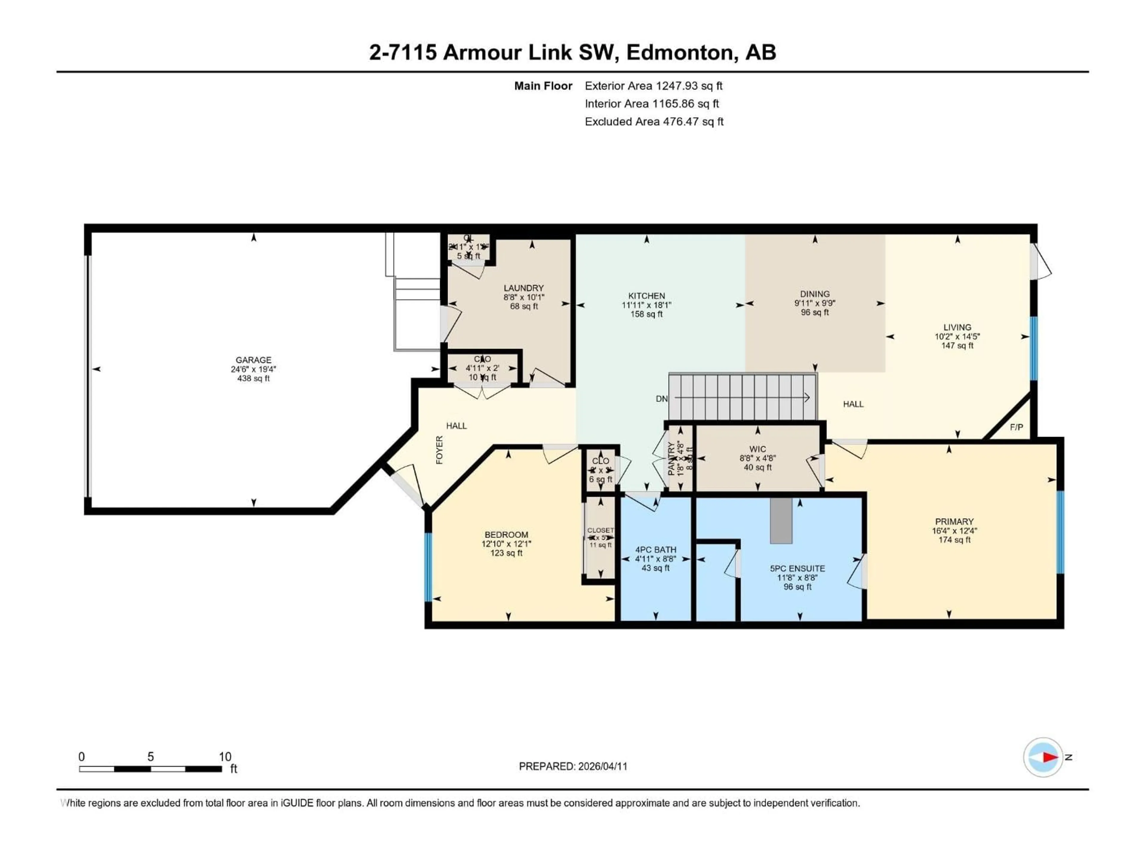 Floor plan for #2 - 7115 ARMOUR LINK, Edmonton Alberta T6W2V2