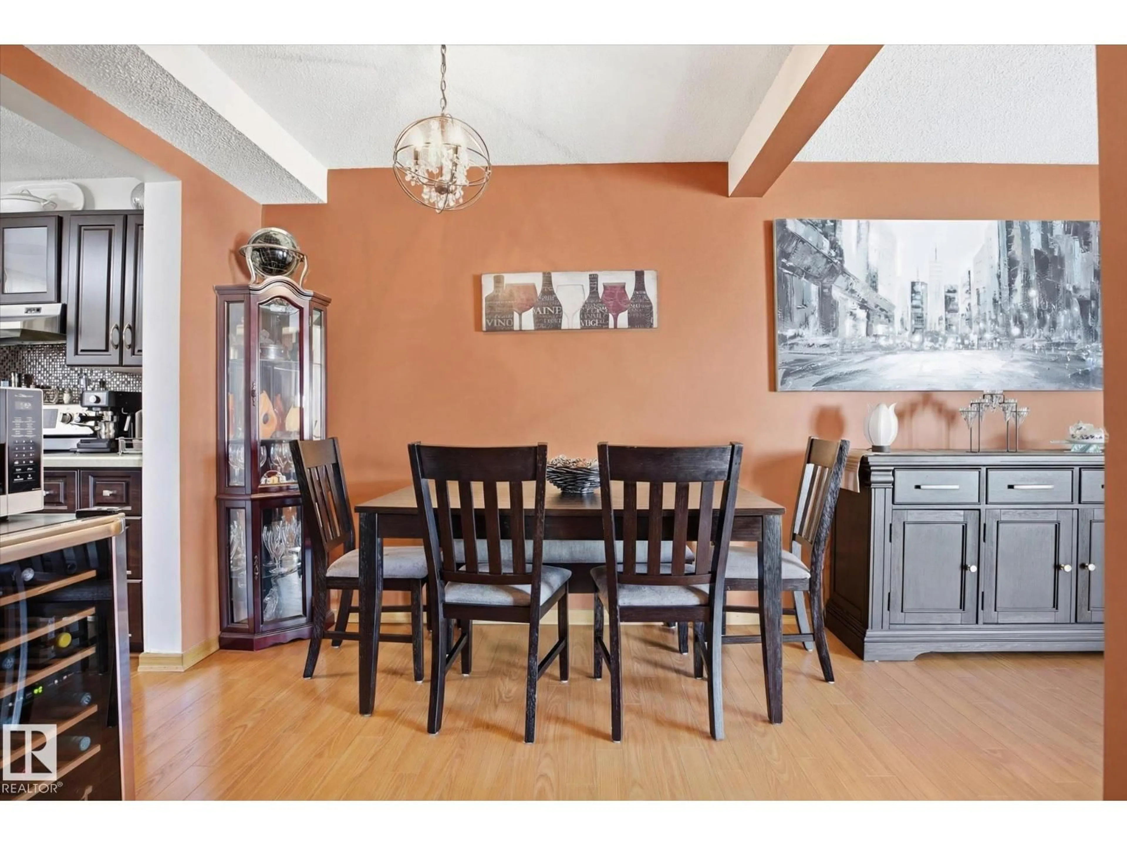 Dining room, wood/laminate floor for 3237 142 AV, Edmonton Alberta T5Y1H9