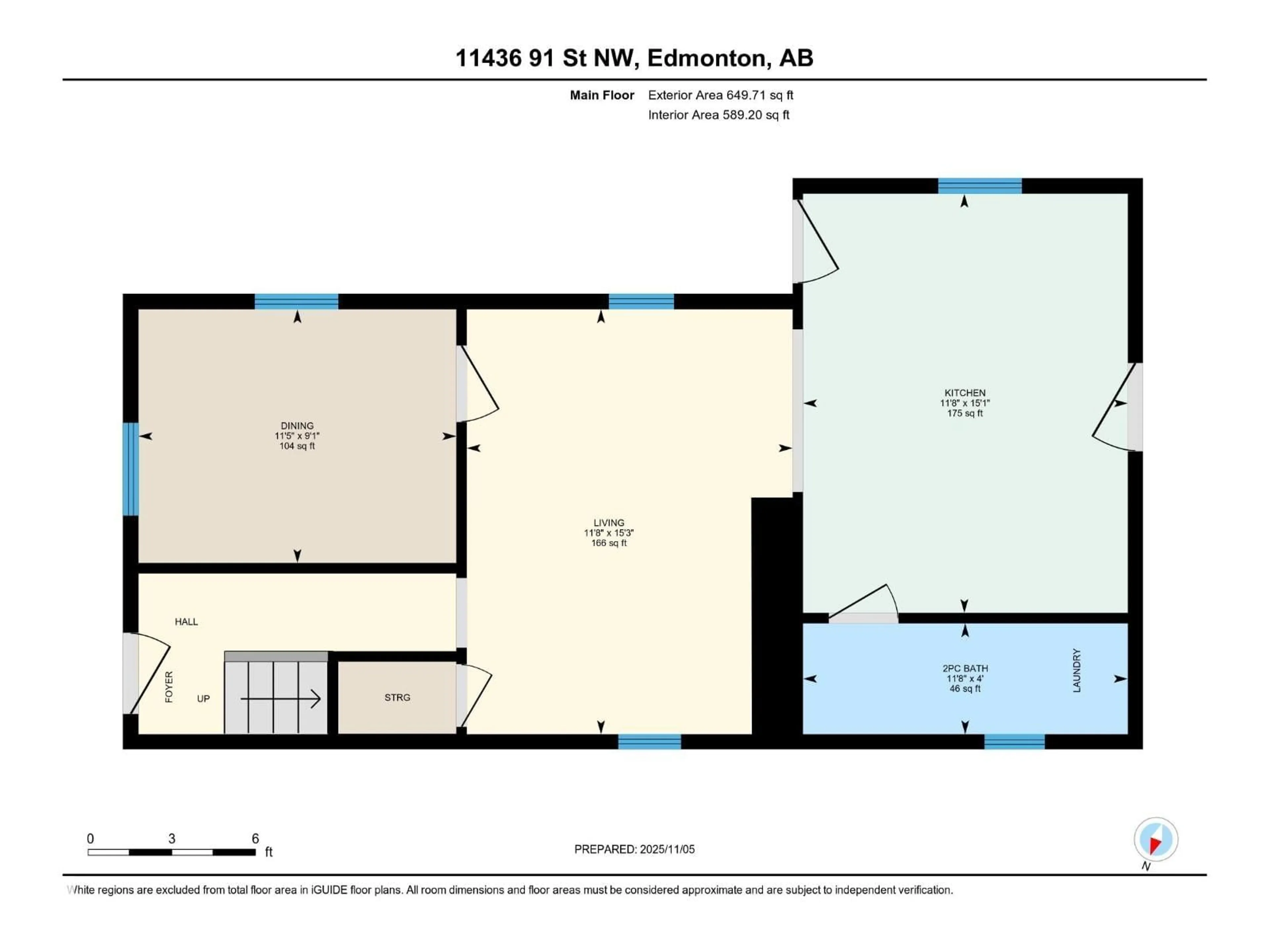 Floor plan for 11436 91 ST, Edmonton Alberta T5B4A5