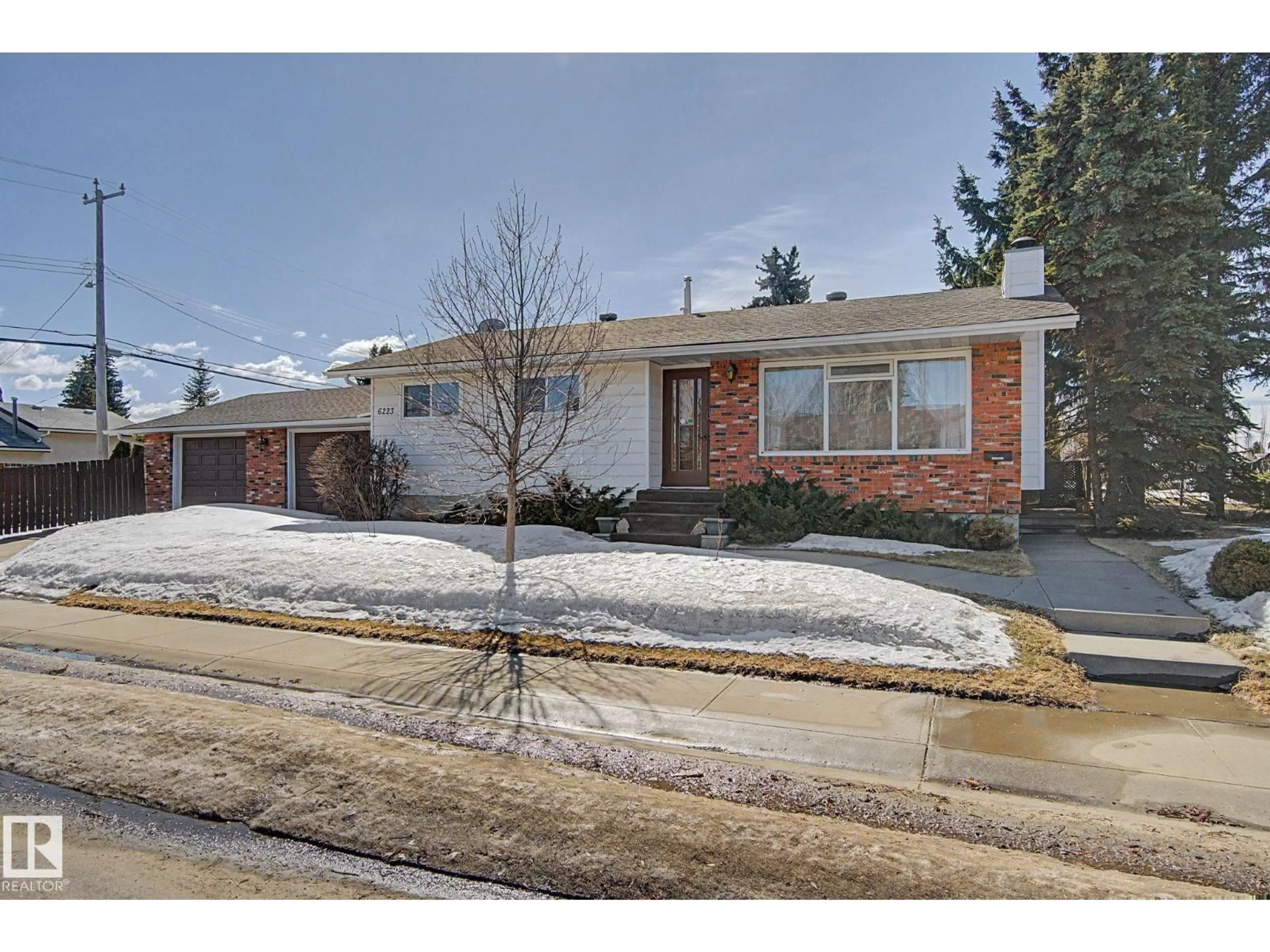 Home with brick exterior material, street for 6223 139 AV, Edmonton Alberta T5A1G2