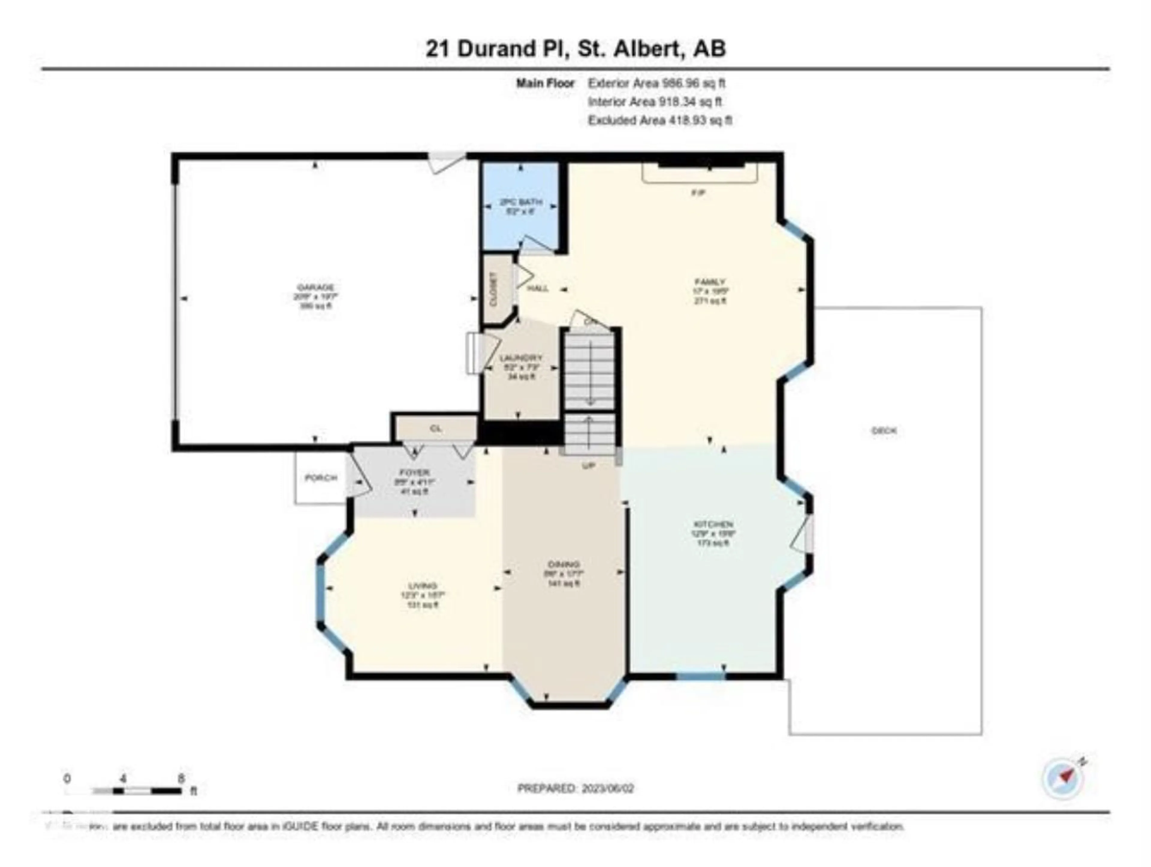 Floor plan for 21 DURAND PL, St. Albert Alberta T8N5L6