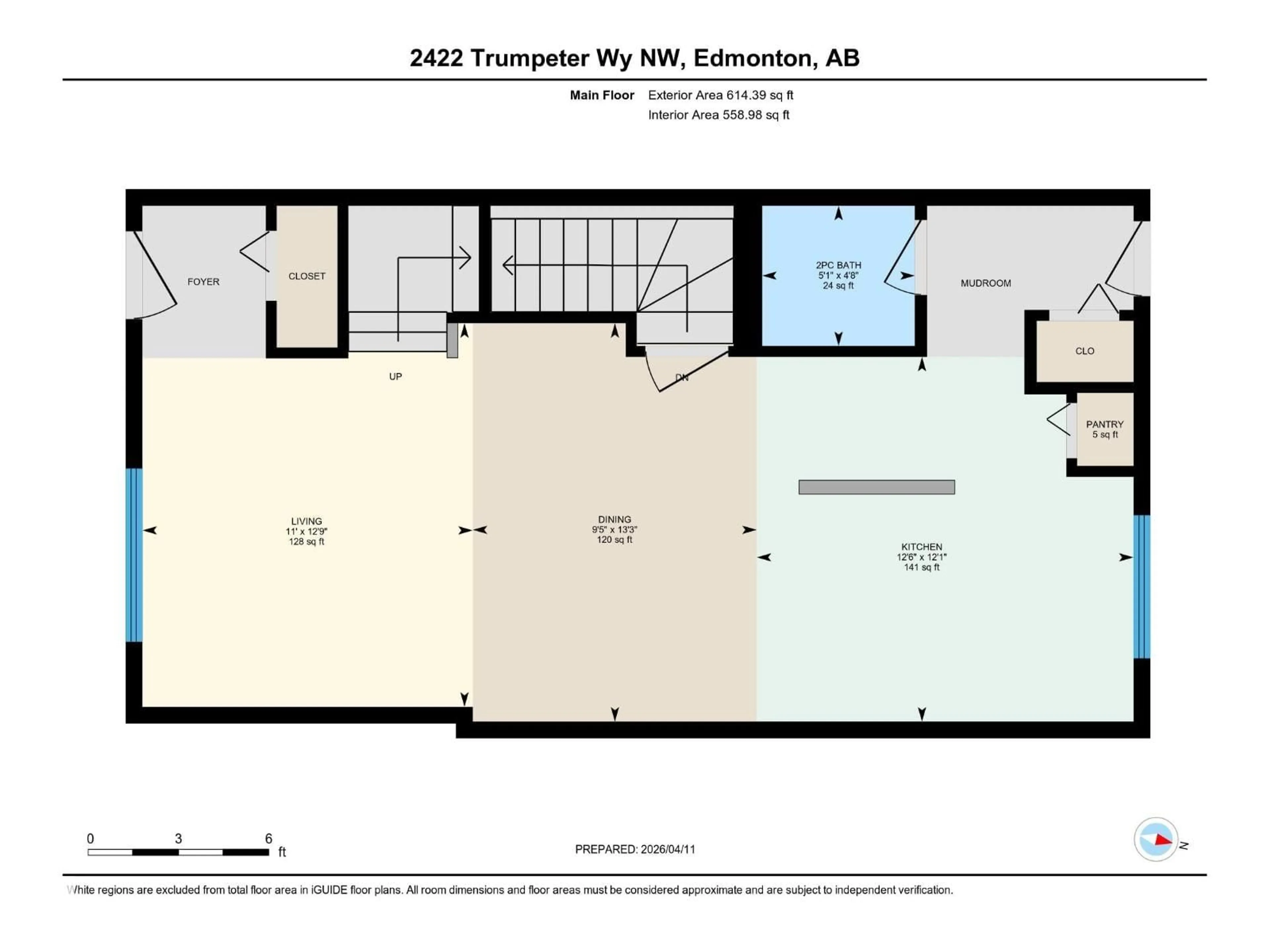 Floor plan for 2422 TRUMPETER WY, Edmonton Alberta T5V1T8