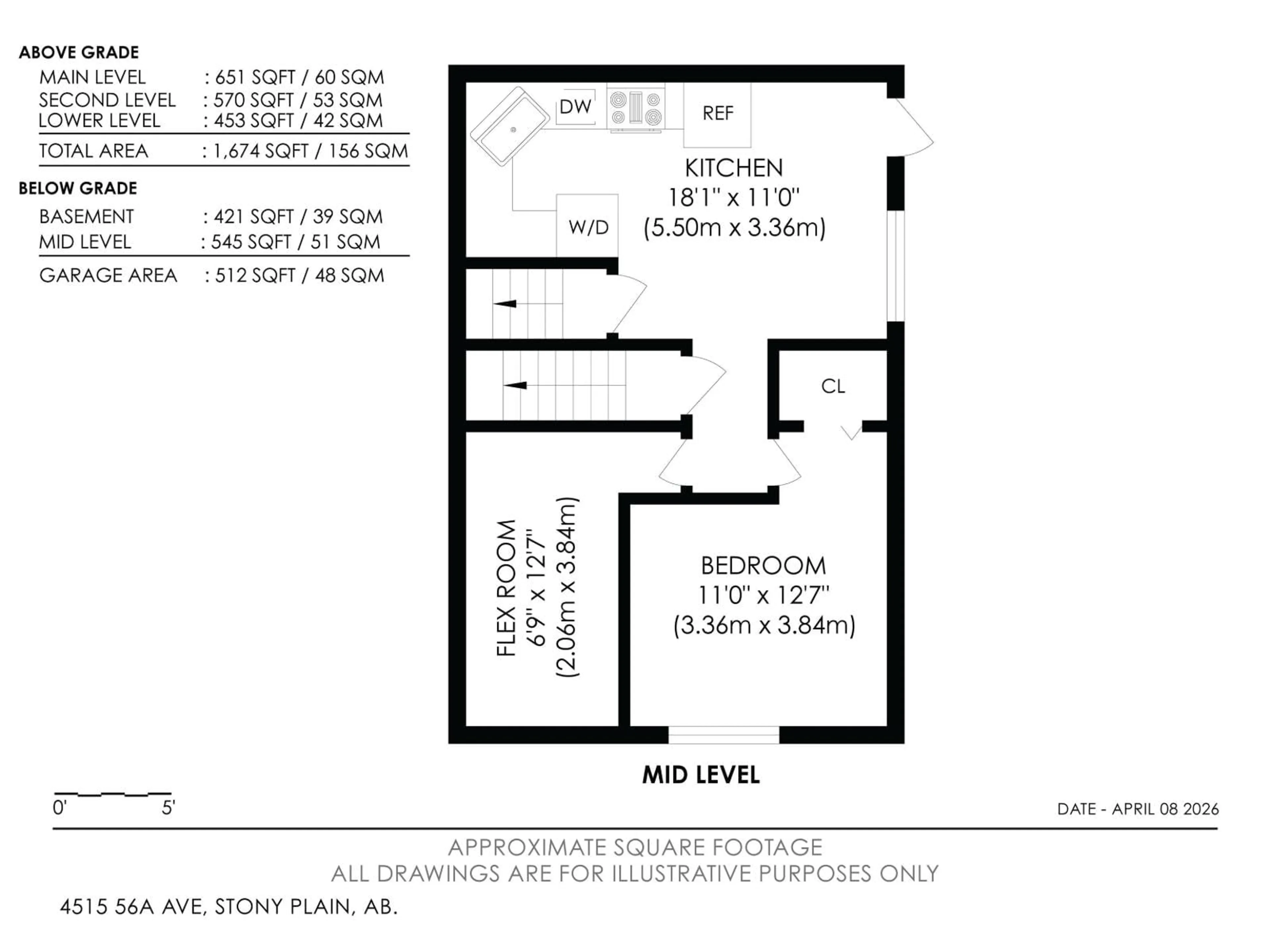 Floor plan for 4515 56A AV, Stony Plain Alberta T7Z1C9