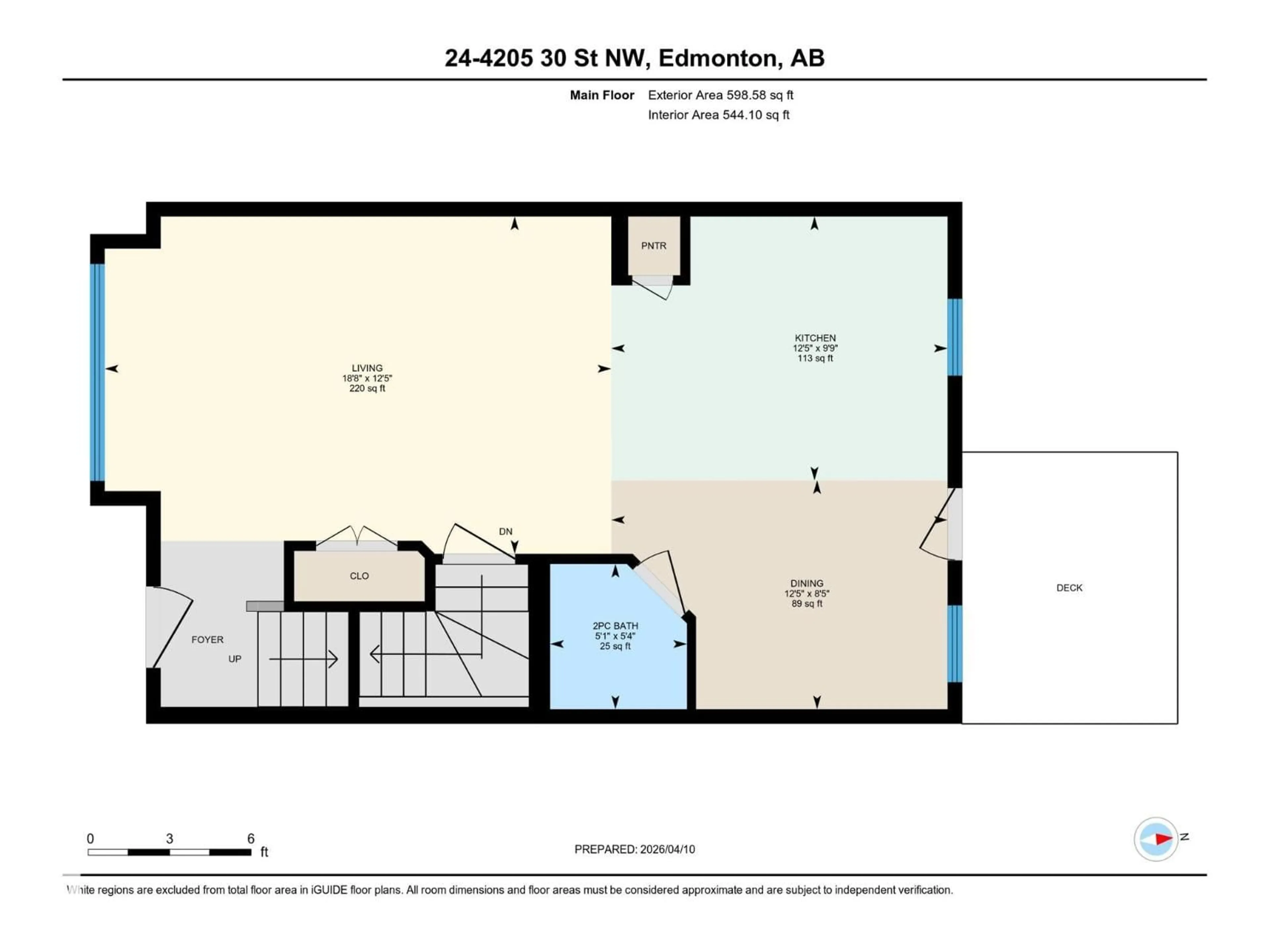 Floor plan for 24 - 4205 30 ST, Edmonton Alberta T6T2G9