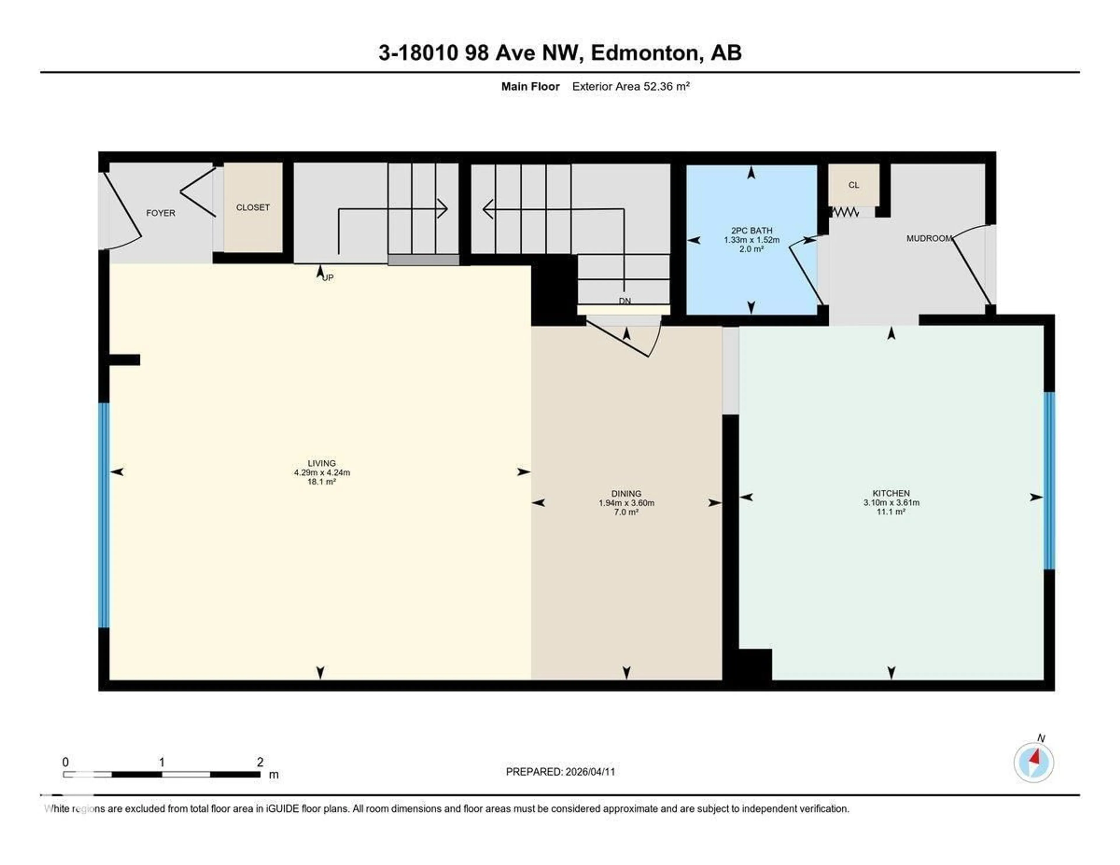 Floor plan for #3 - 18010 98 AV, Edmonton Alberta T5T3H6