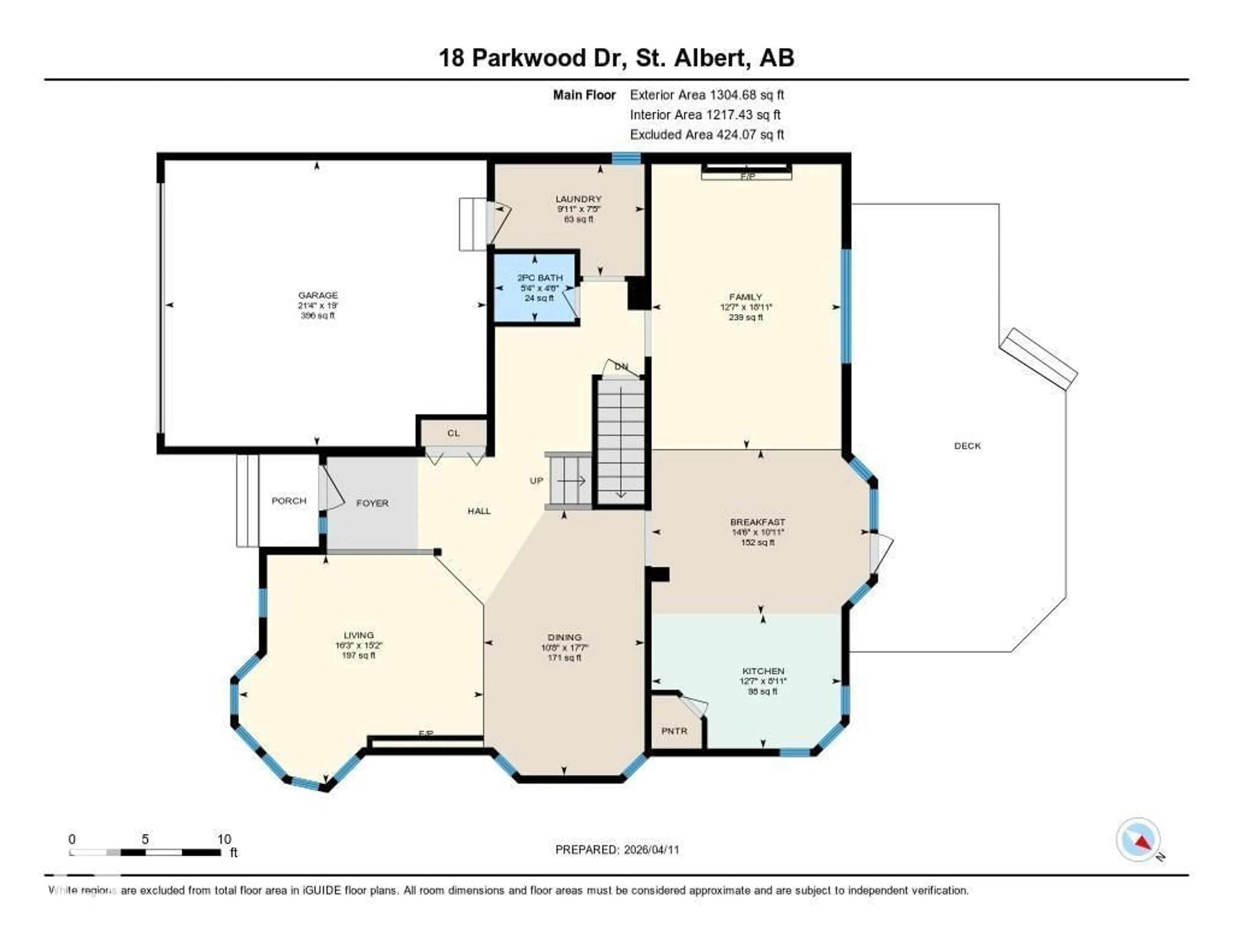 Floor plan for 18 PARKWOOD DR, St. Albert Alberta T8N5L3
