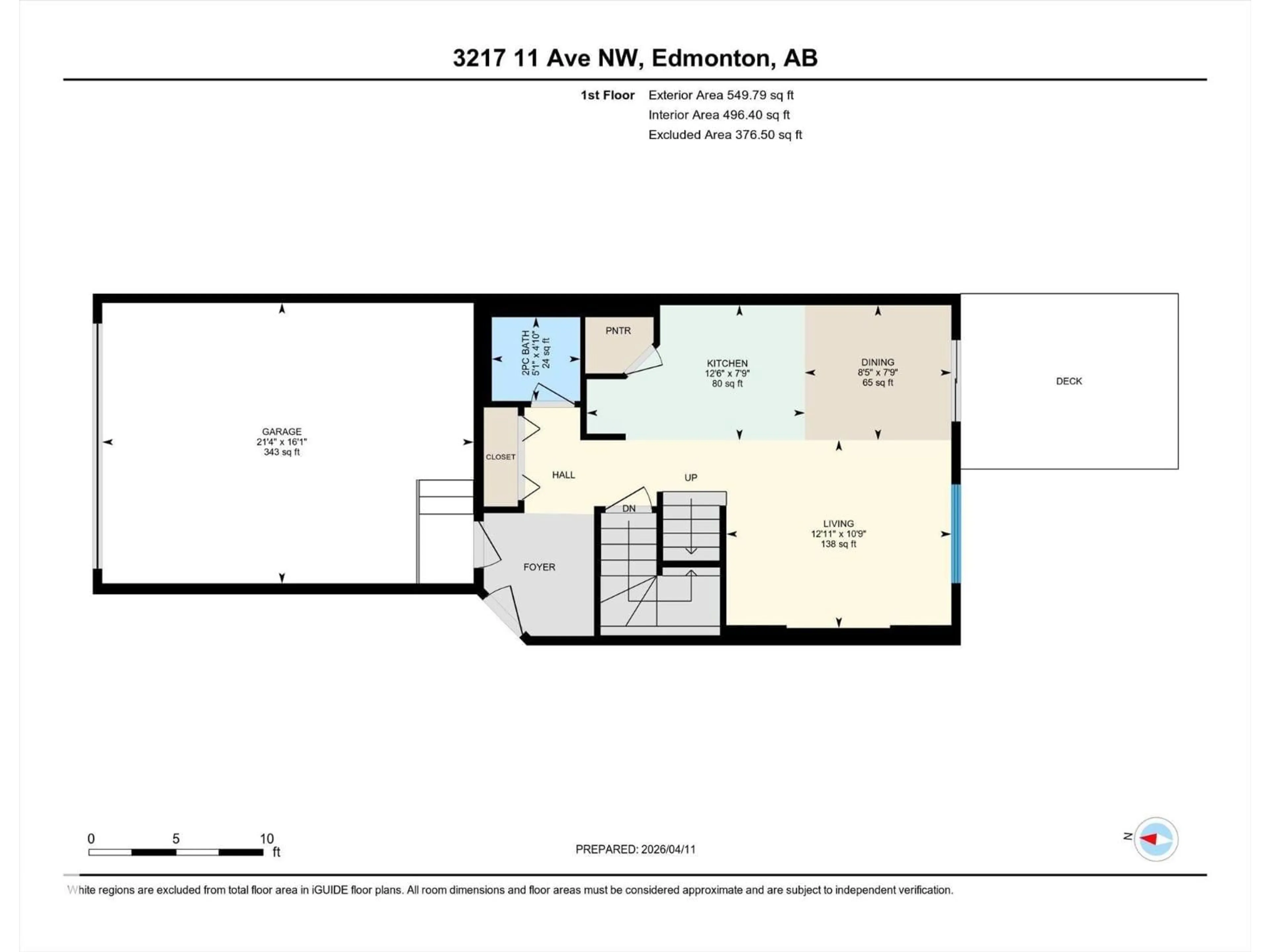 Floor plan for 3217 11 AV, Edmonton Alberta T6T2C5