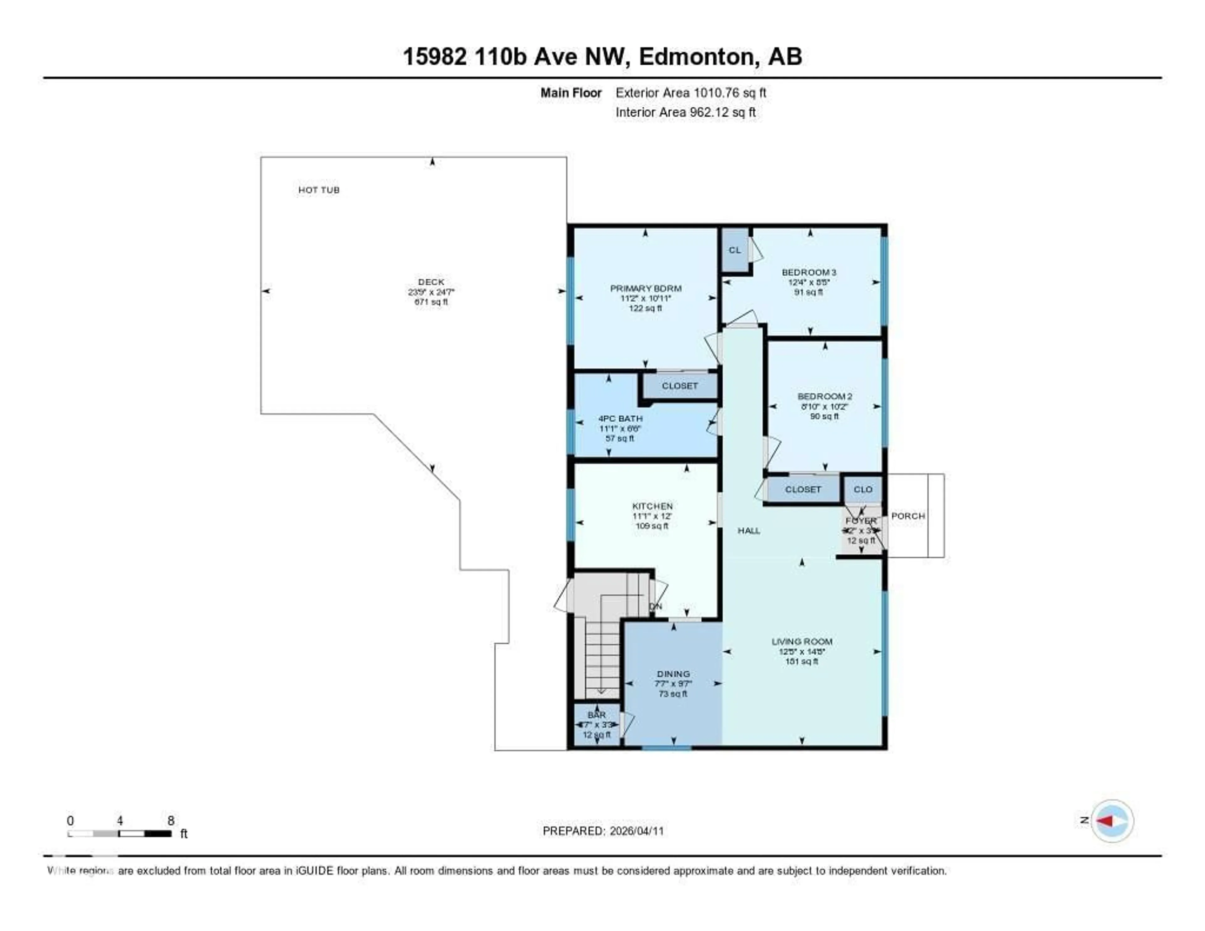 Floor plan for NW - 15982 110B AV, Edmonton Alberta T5P1J4
