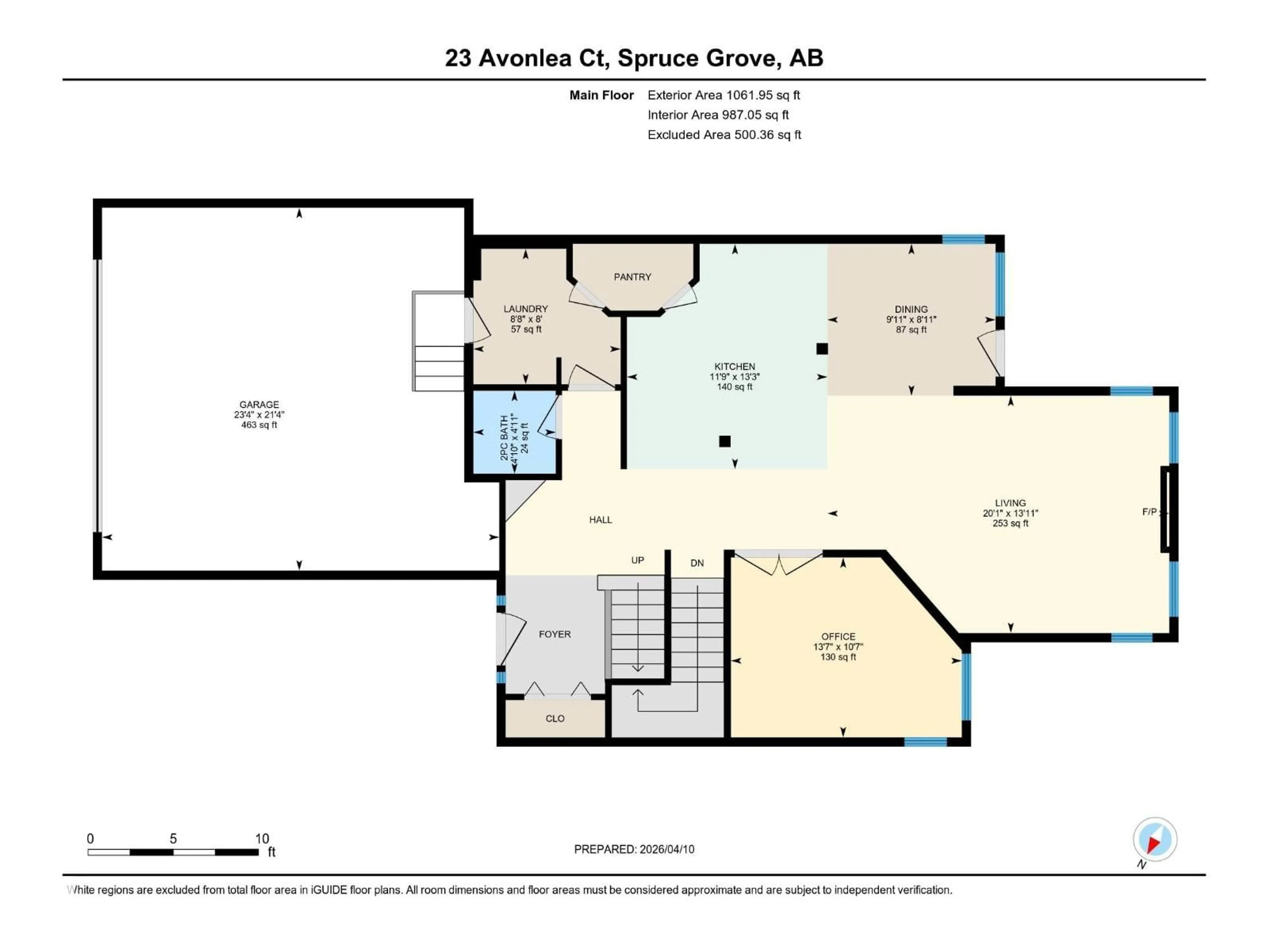 Floor plan for 23 AVONLEA CO, Spruce Grove Alberta T7X4R5