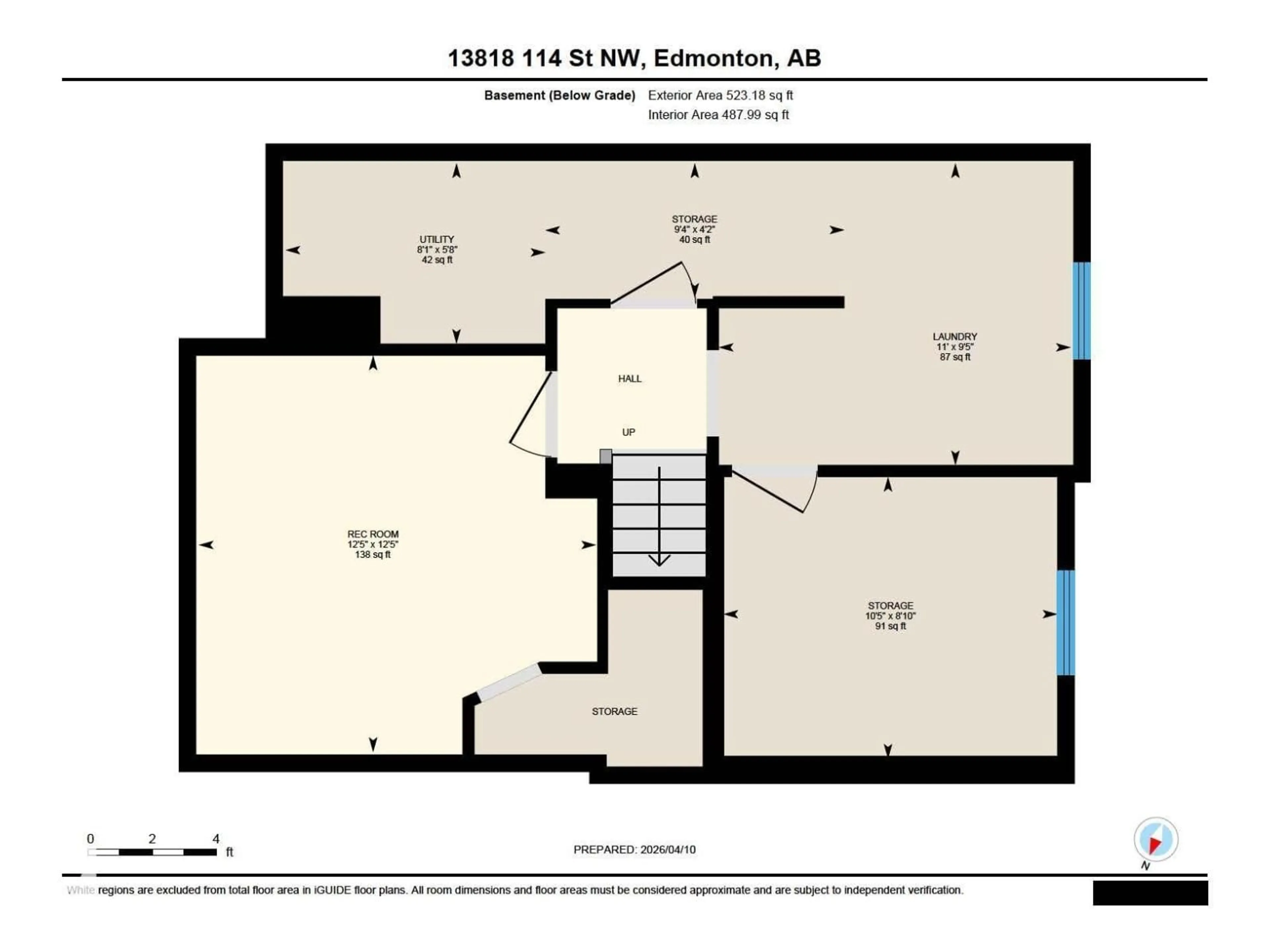 Floor plan for 13818 114 ST, Edmonton Alberta T5X4J1