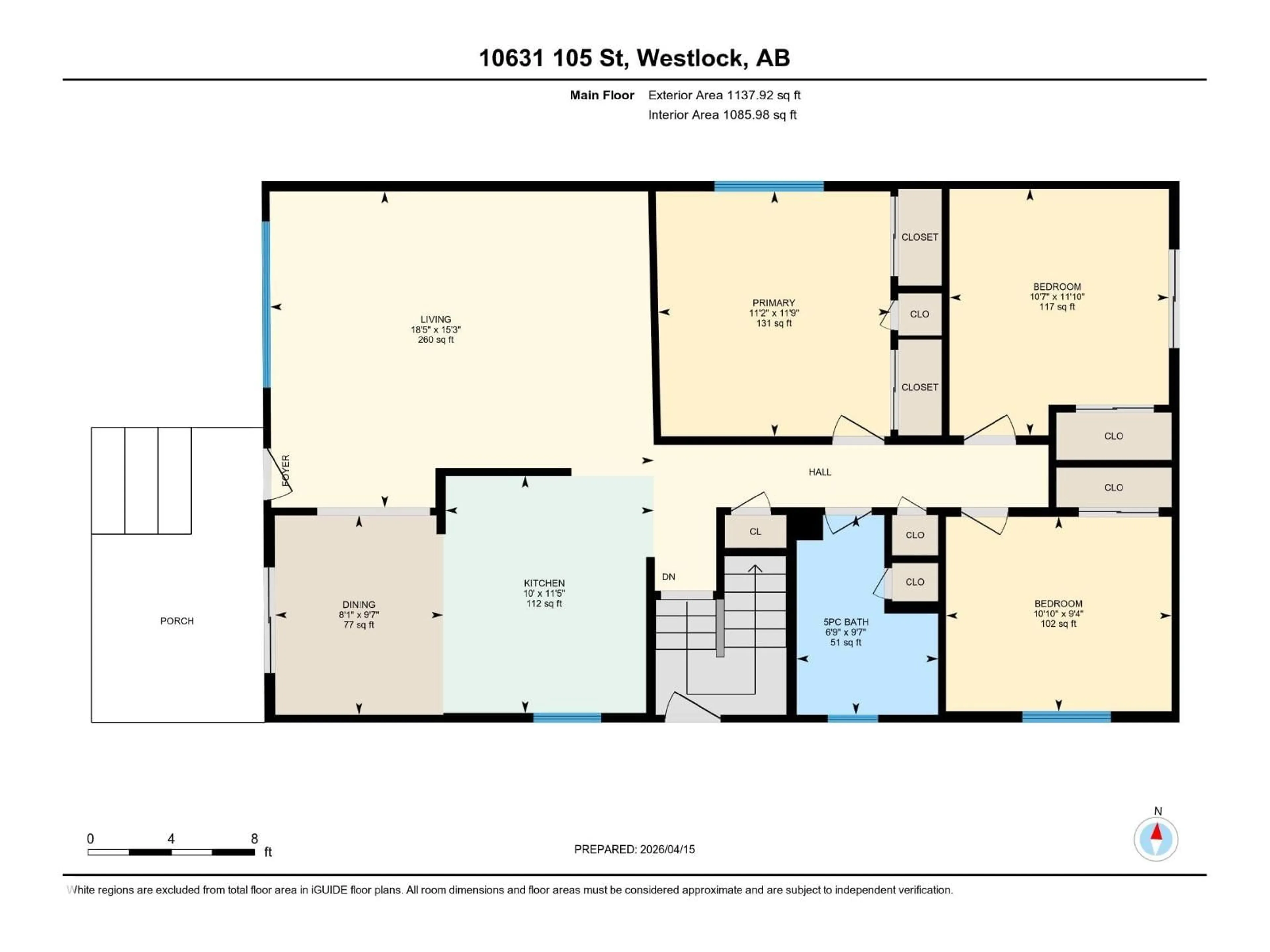 Floor plan for 10631 105 STREET, Westlock Alberta T7P1M7