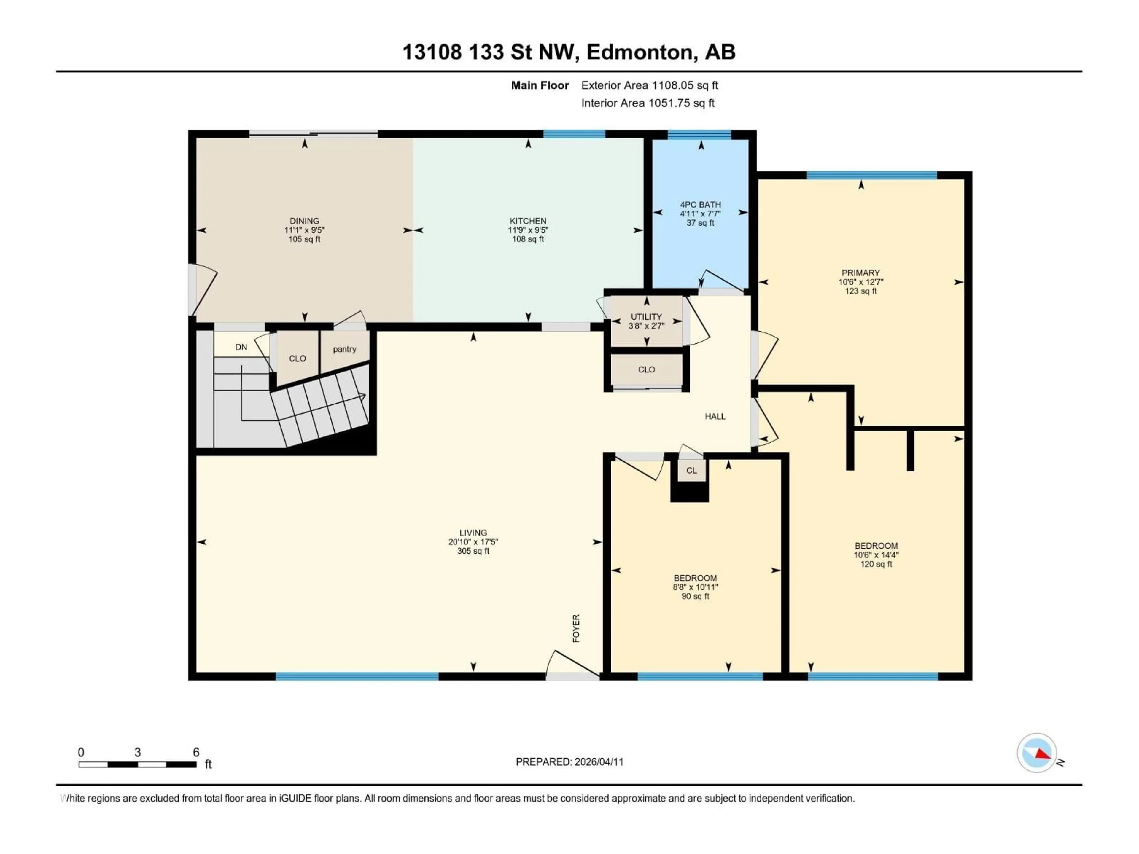 Floor plan for NW - 13108 133 ST, Edmonton Alberta T5L1T1
