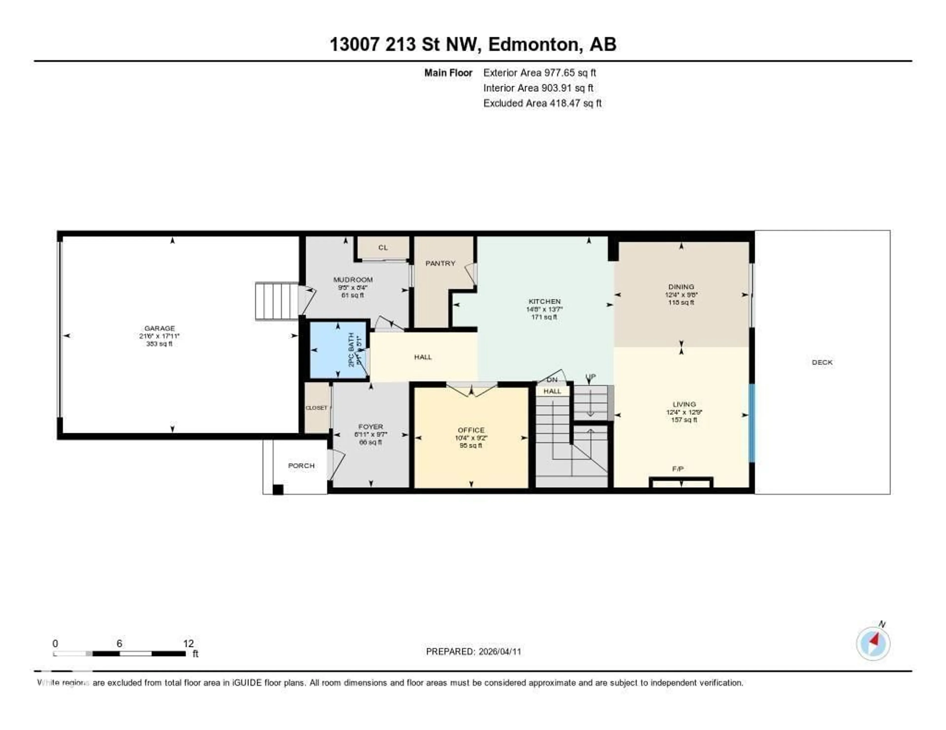 Floor plan for NW - 13007 213 ST, Edmonton Alberta T5S0T7