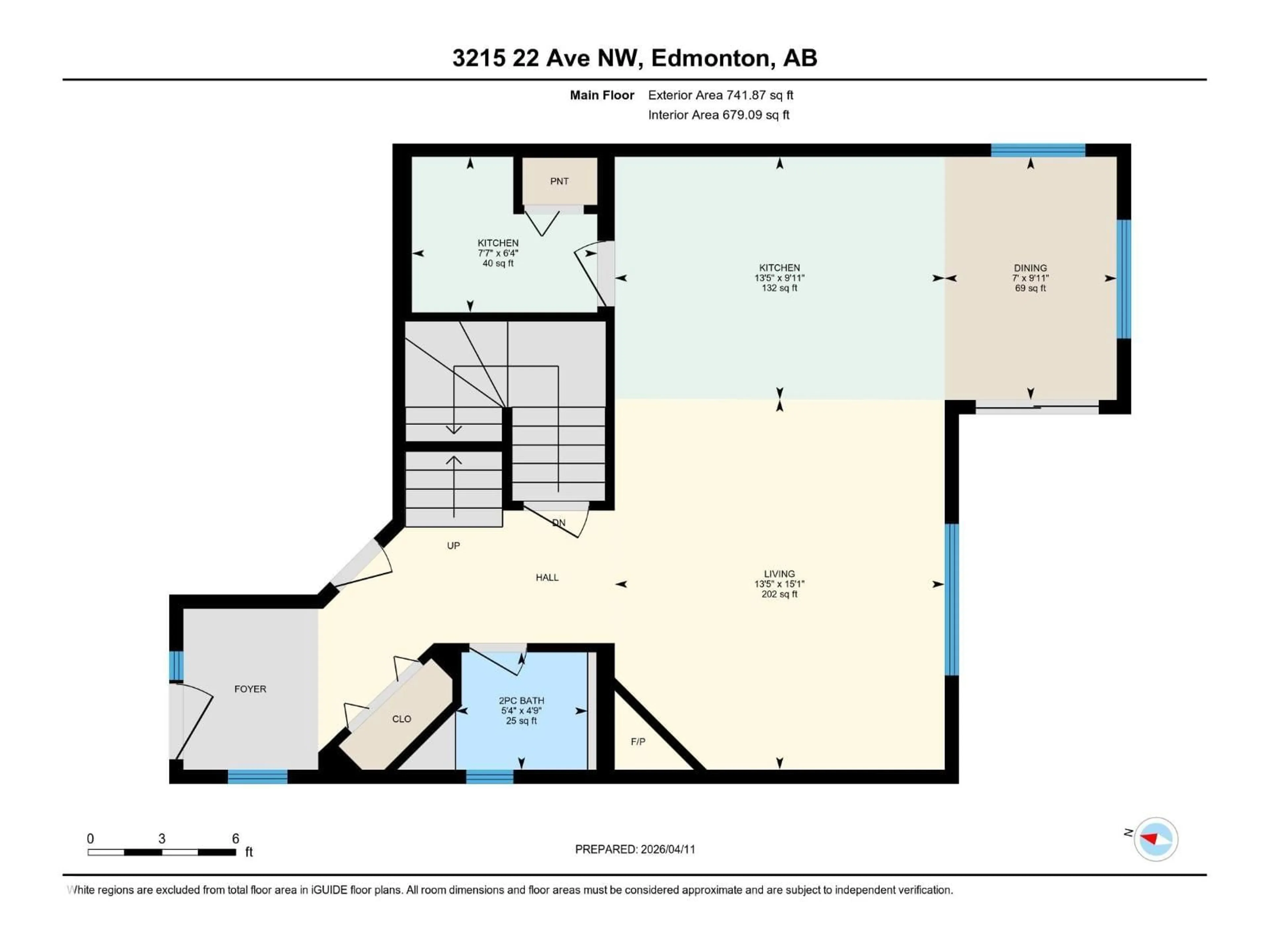 Floor plan for 3215 22 AV, Edmonton Alberta T6T0K6