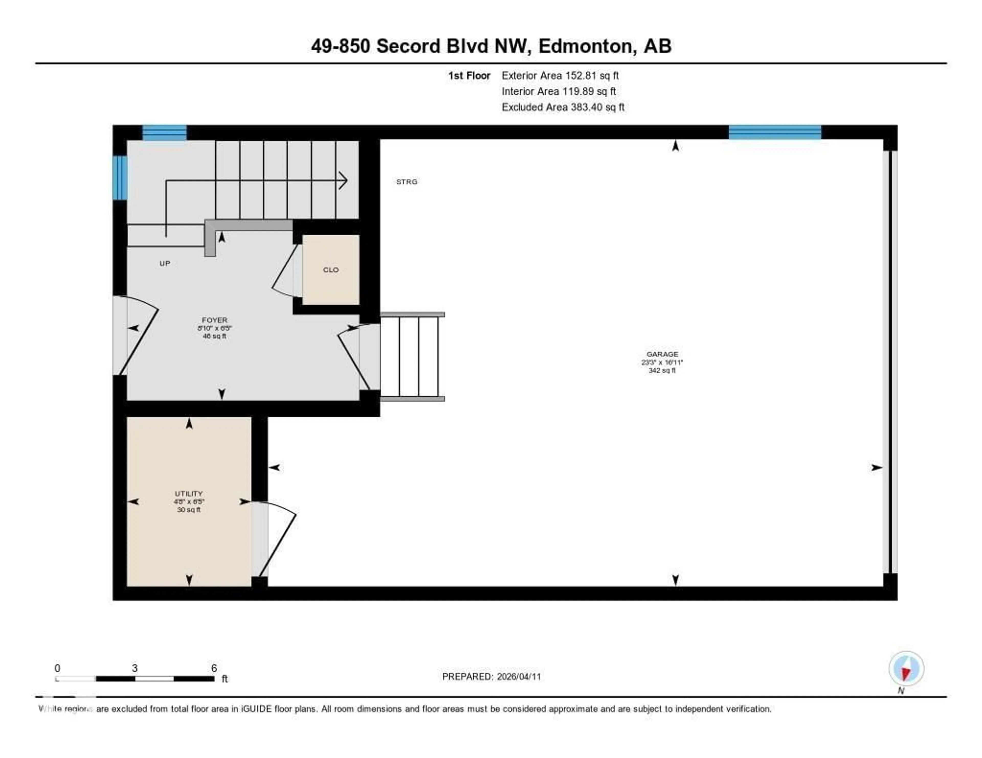 Floor plan for 49 SECORD BV, Edmonton Alberta T5T7R9