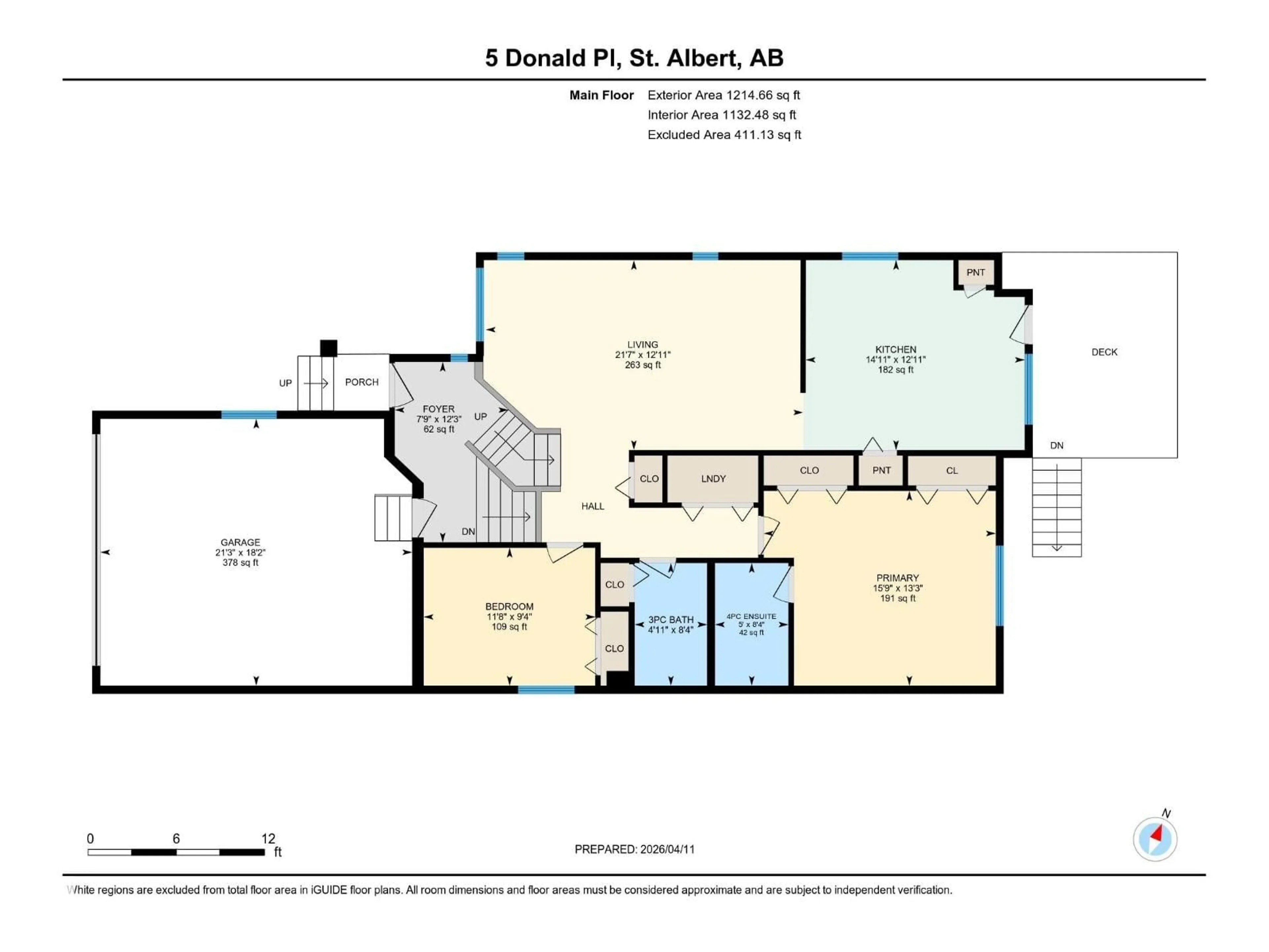 Floor plan for 5 DONALD PL, St. Albert Alberta T8N6A8