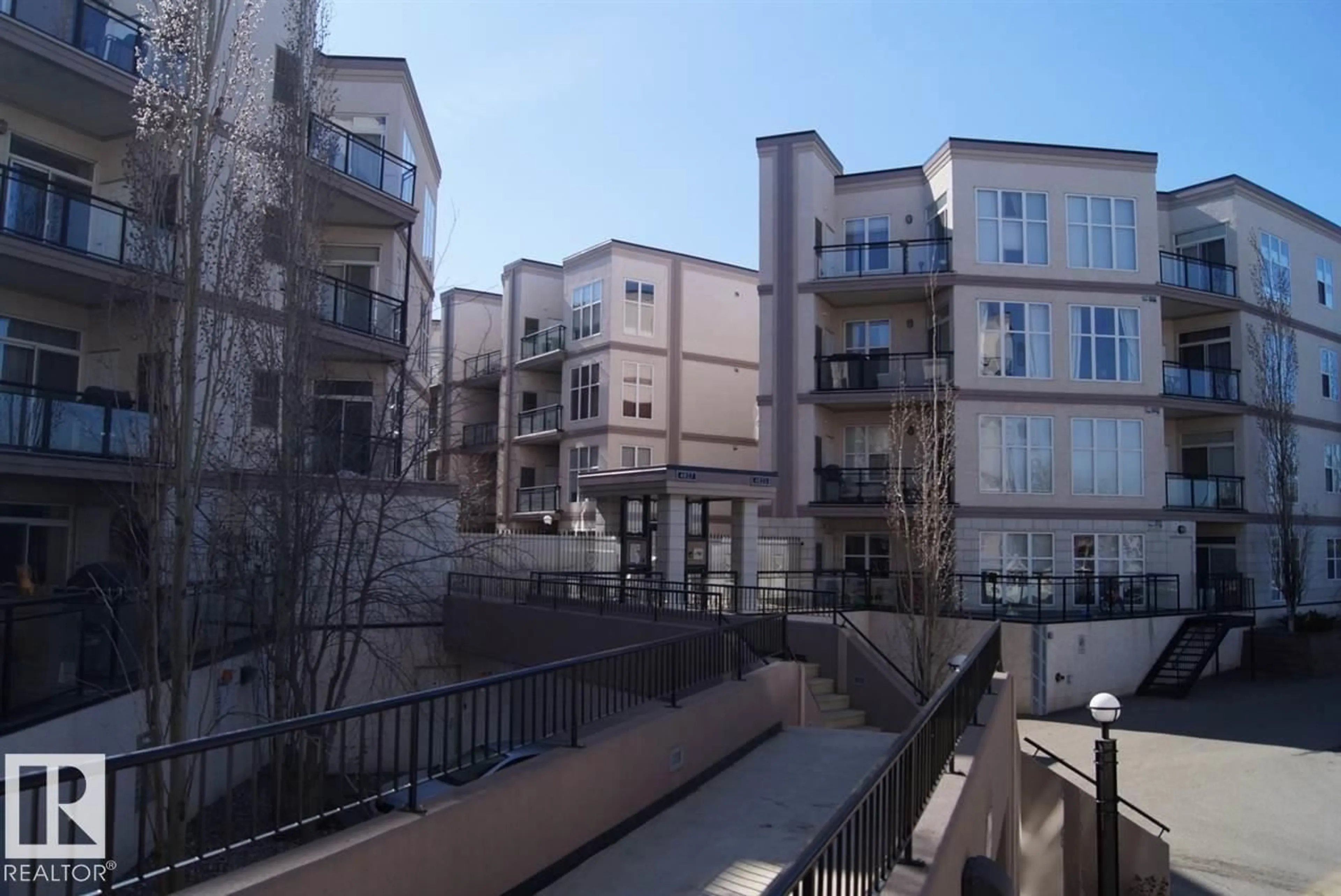 Balcony in the apartment, city buildings view from balcony for #208 - 4835 104A ST, Edmonton Alberta T6H0R5