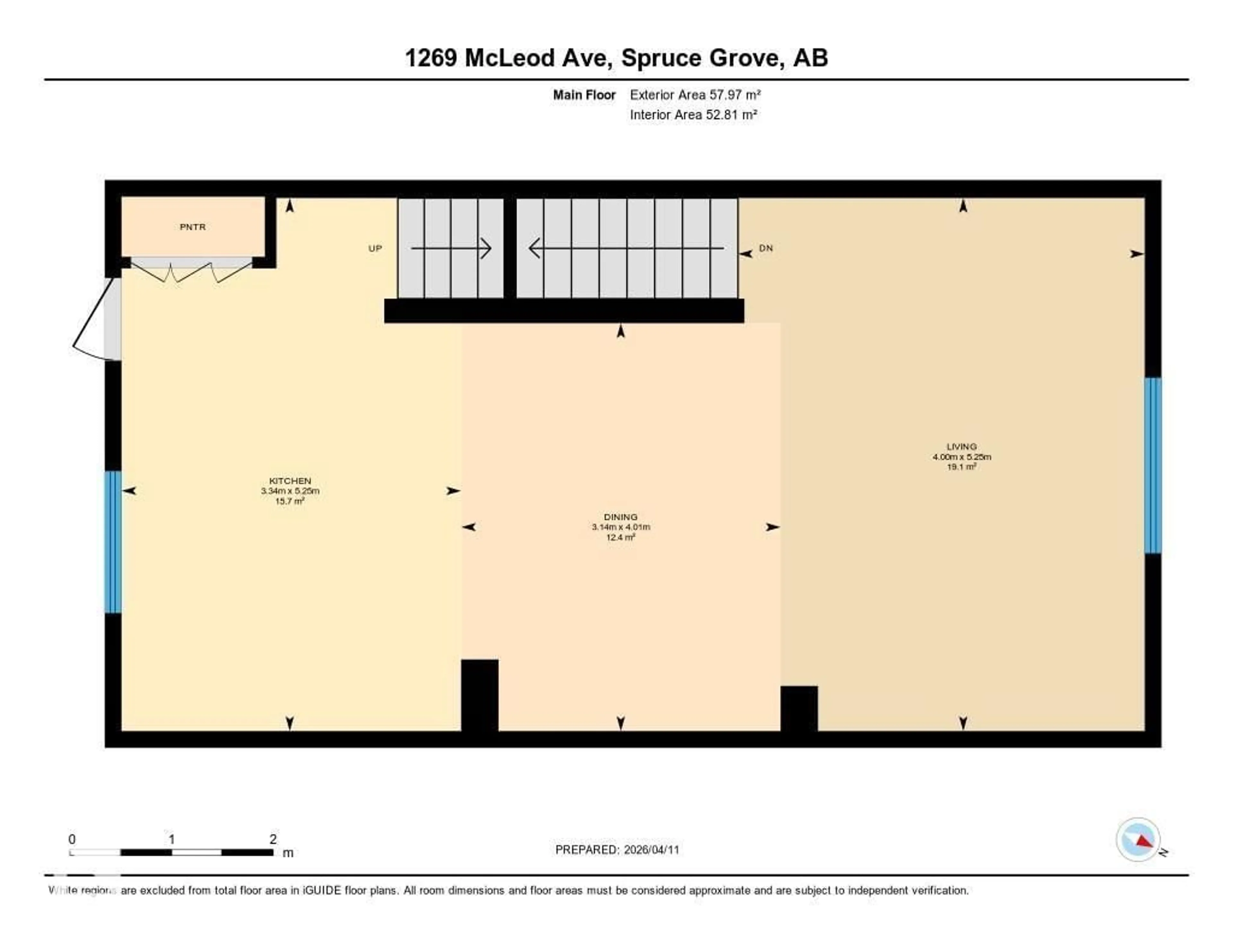Floor plan for 1269 MCLEOD AV, Spruce Grove Alberta T7X2Y4