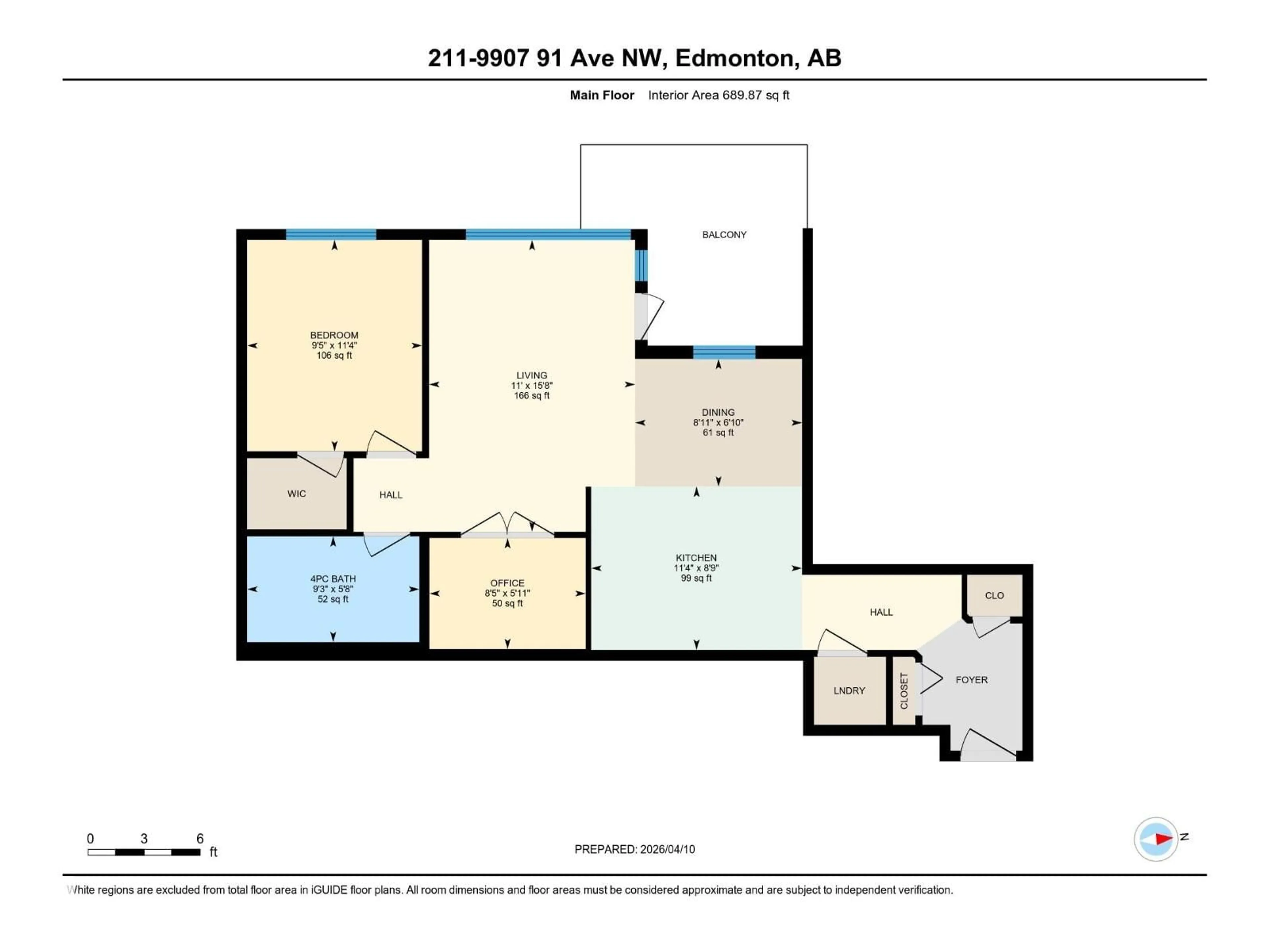 Floor plan for #211 - 9907 91 AV, Edmonton Alberta T6E2T7