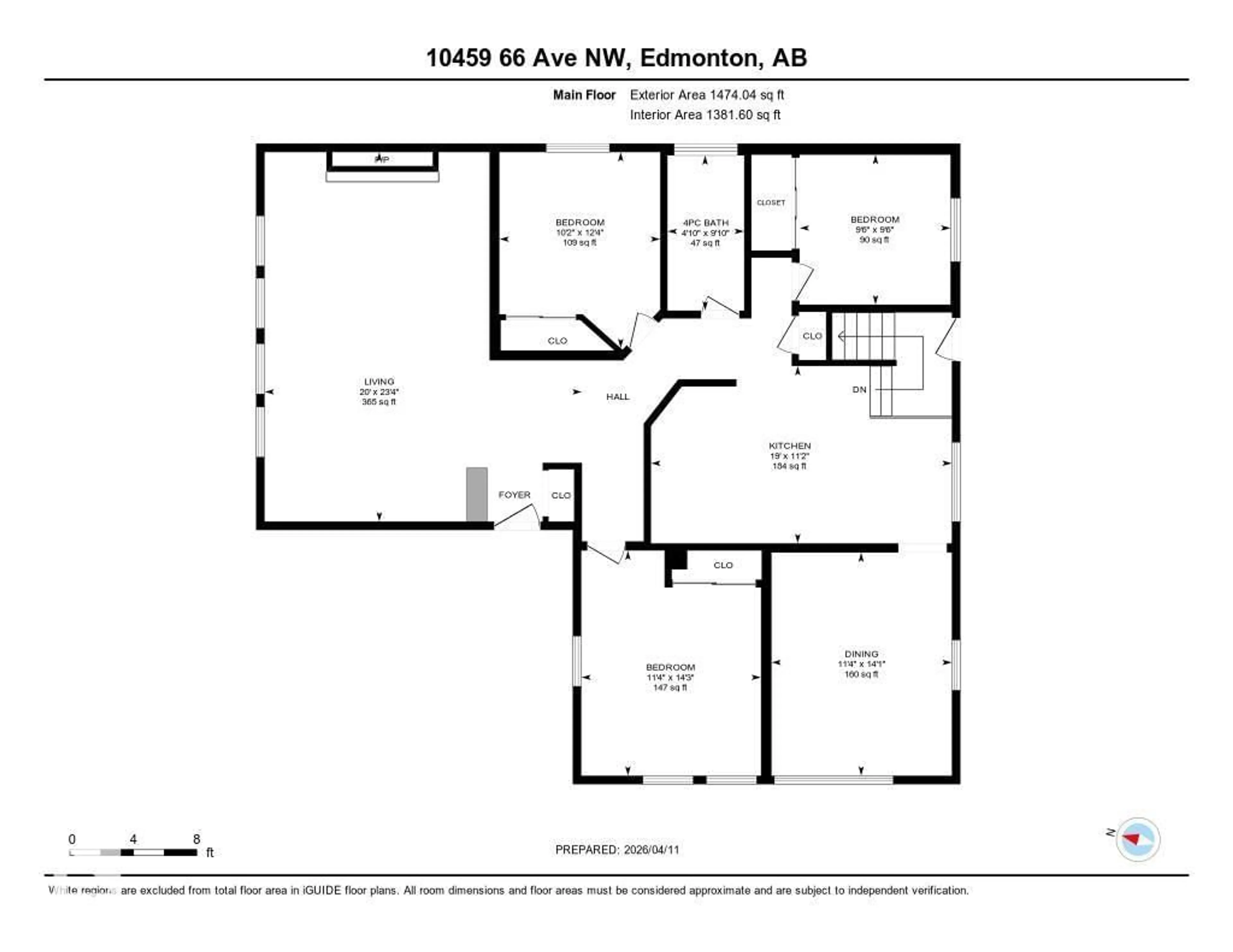 Floor plan for 10459 66 AV, Edmonton Alberta T8L1X2
