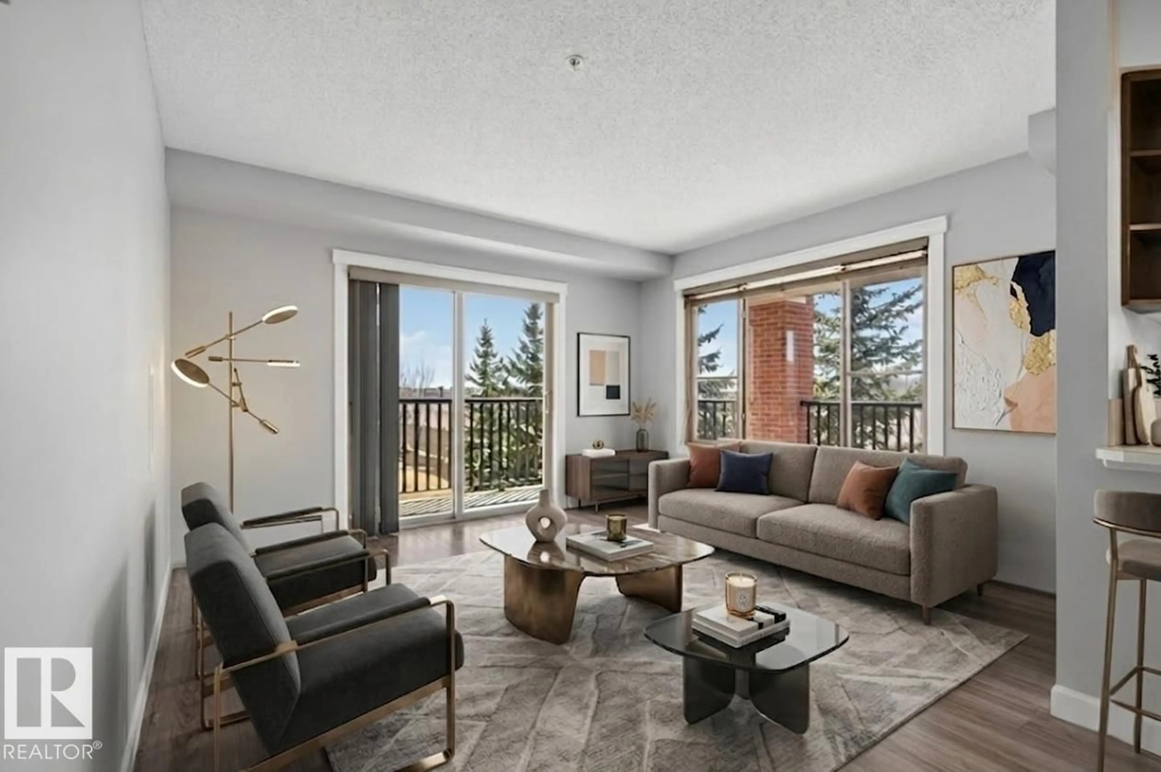 Living room with furniture, unknown for #206 - 3719 WHITELAW LN, Edmonton Alberta T6W2C3