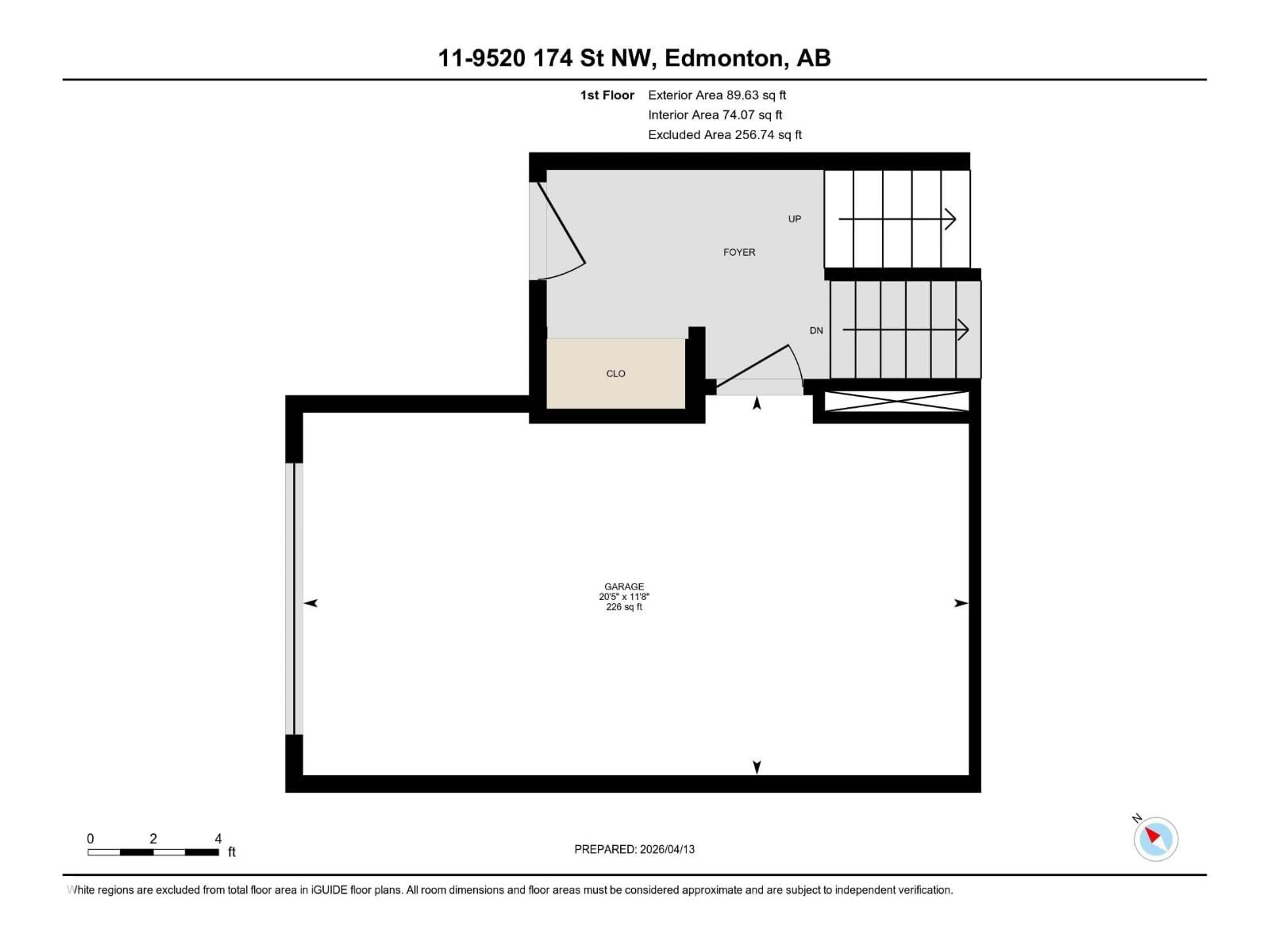 Floor plan for #11 - 9520 174 ST NW, Edmonton Alberta T5T5Z3