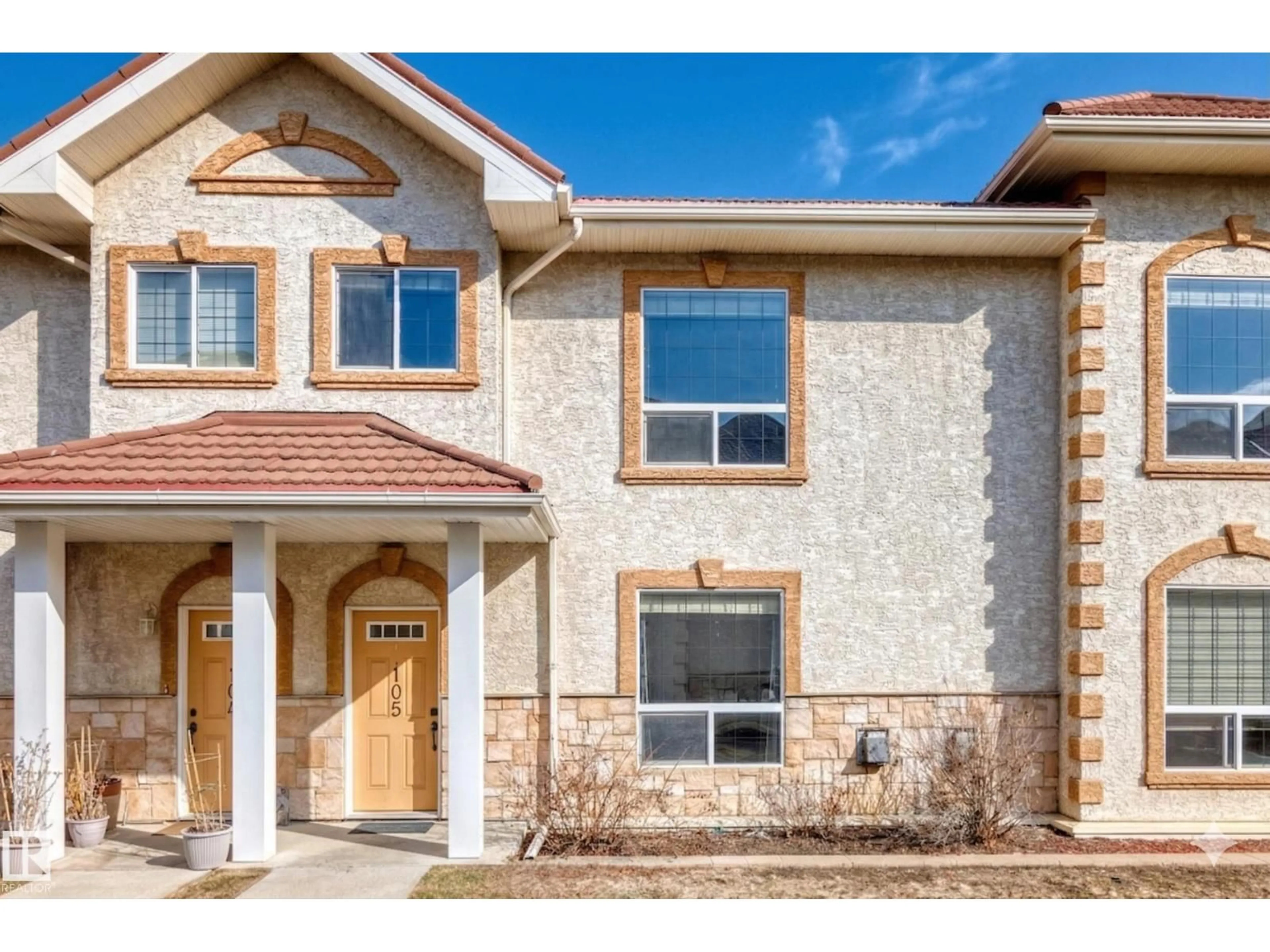 Home with brick exterior material, street for #105 - 13825 155 AV, Edmonton Alberta T6V0B8