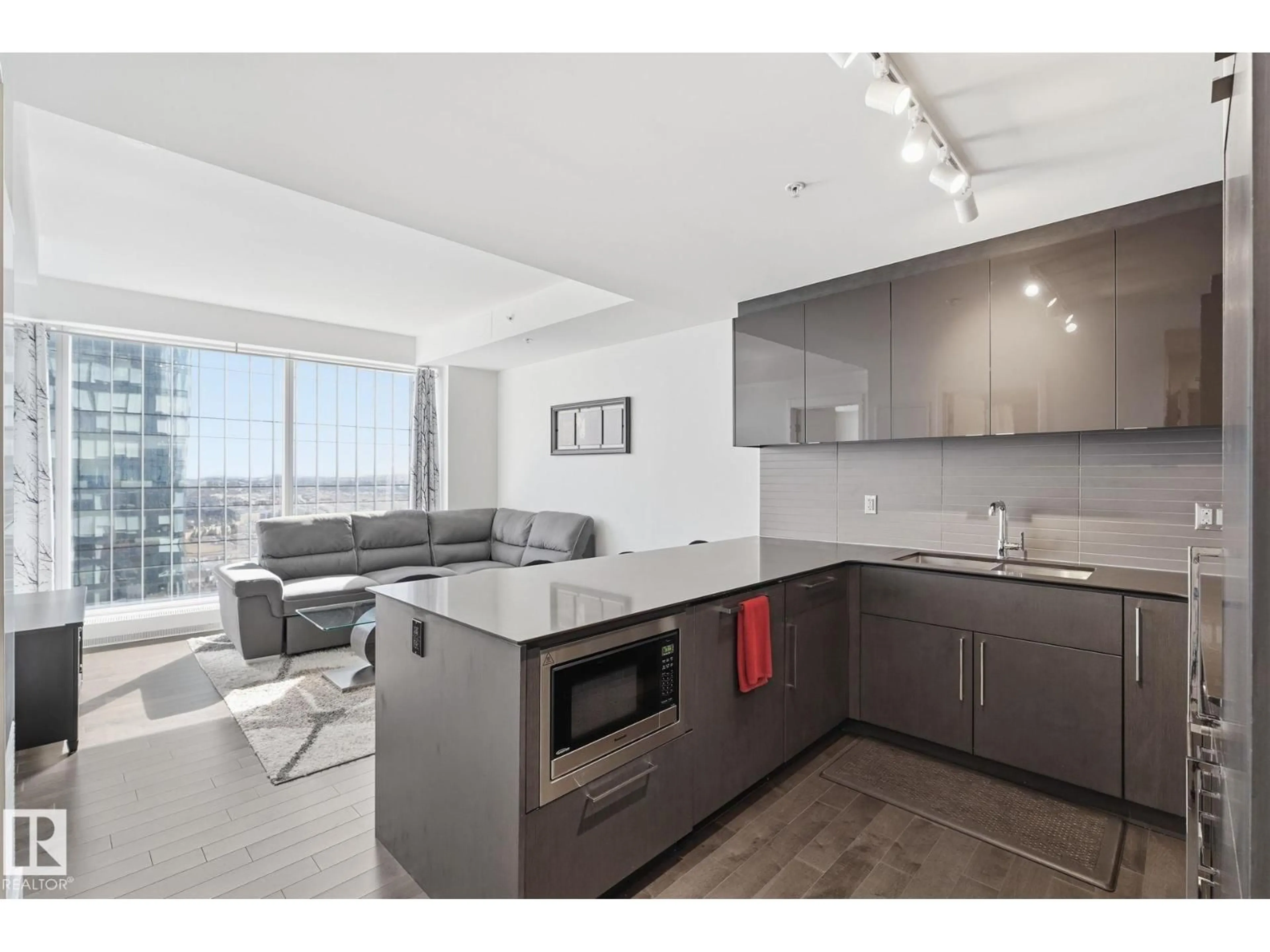 Open concept kitchen, unknown for 3308 10360 102 ST NW, Edmonton Alberta T6J0G7
