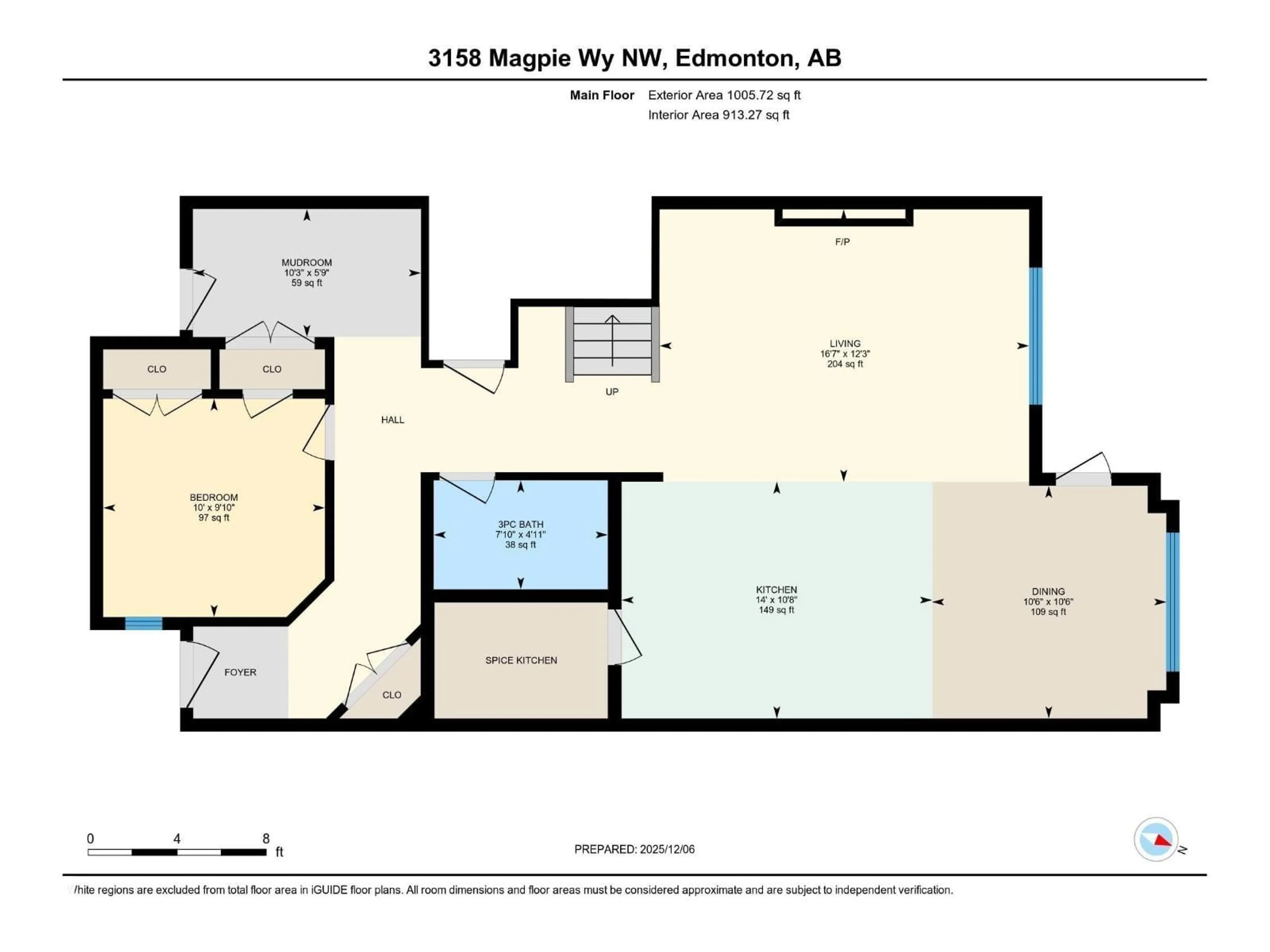 Floor plan for 3158 MAGPIE WAY, Edmonton Alberta T5S0K8