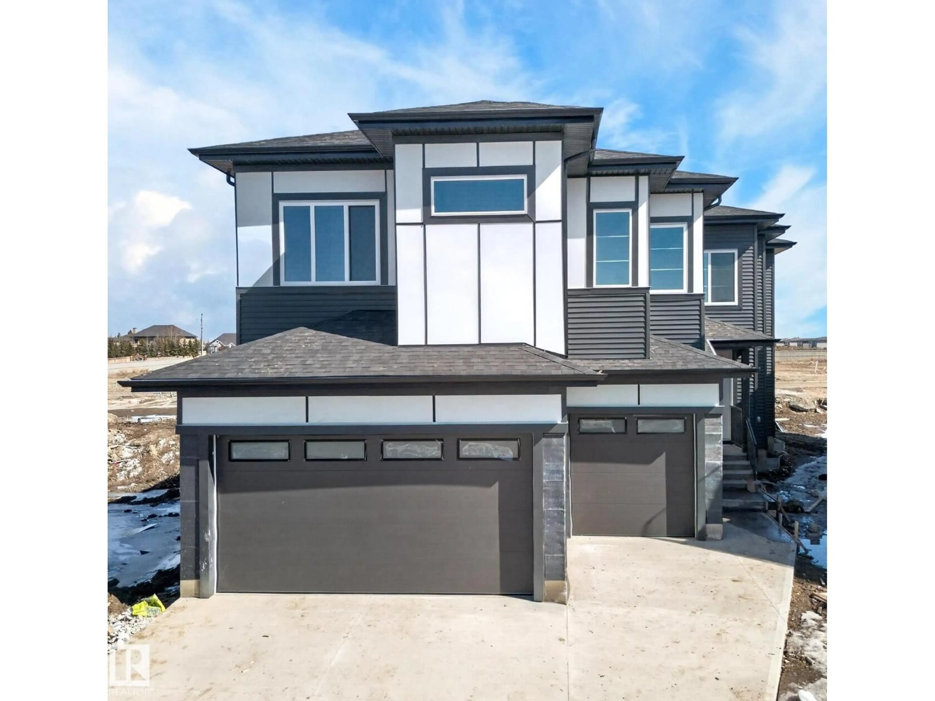 Home with vinyl exterior material, street for NE - 6025 19 ST, Rural Leduc County Alberta T4X3C8