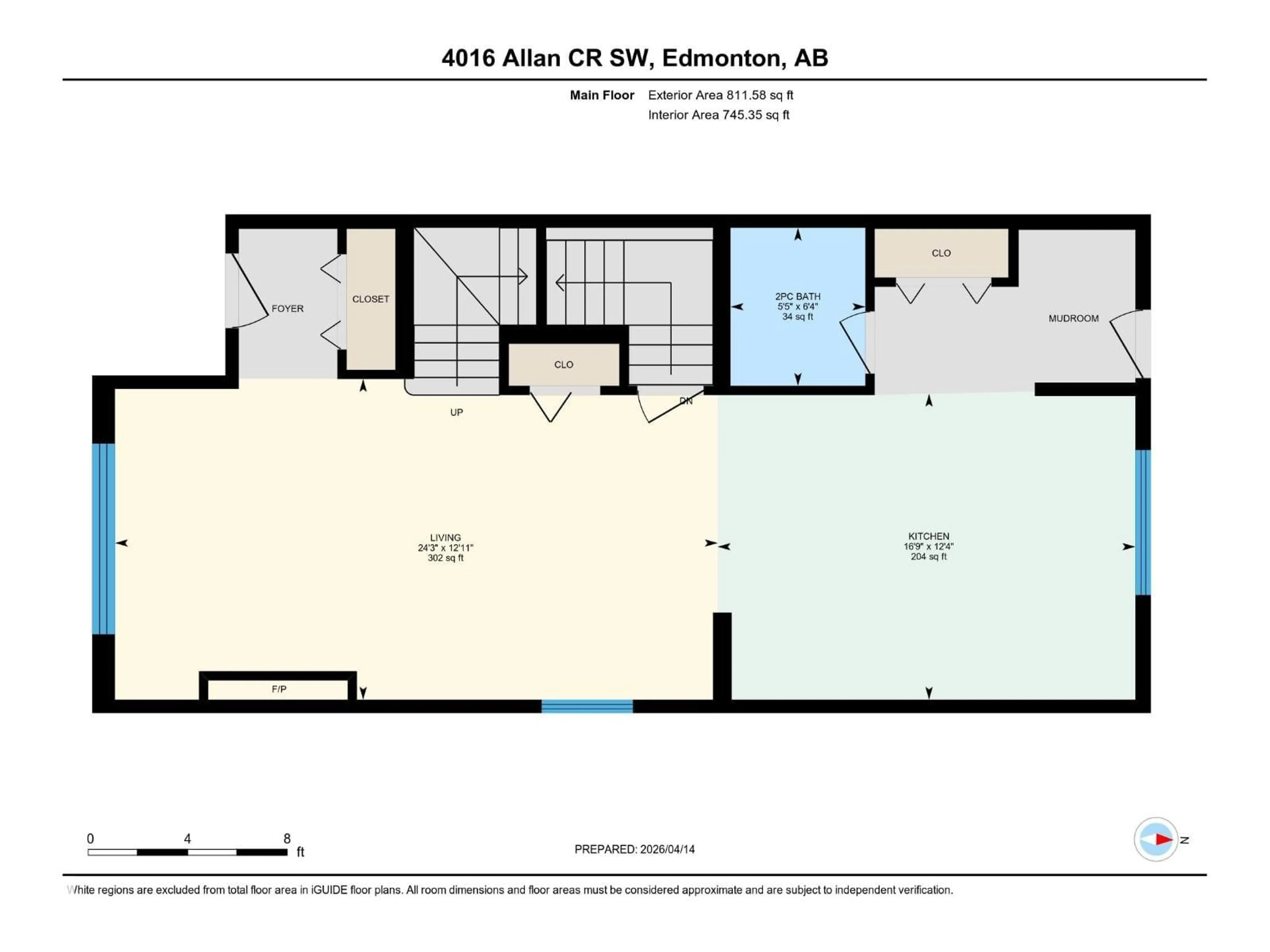 Floor plan for 4016 ALLAN CR, Edmonton Alberta T6W2K2